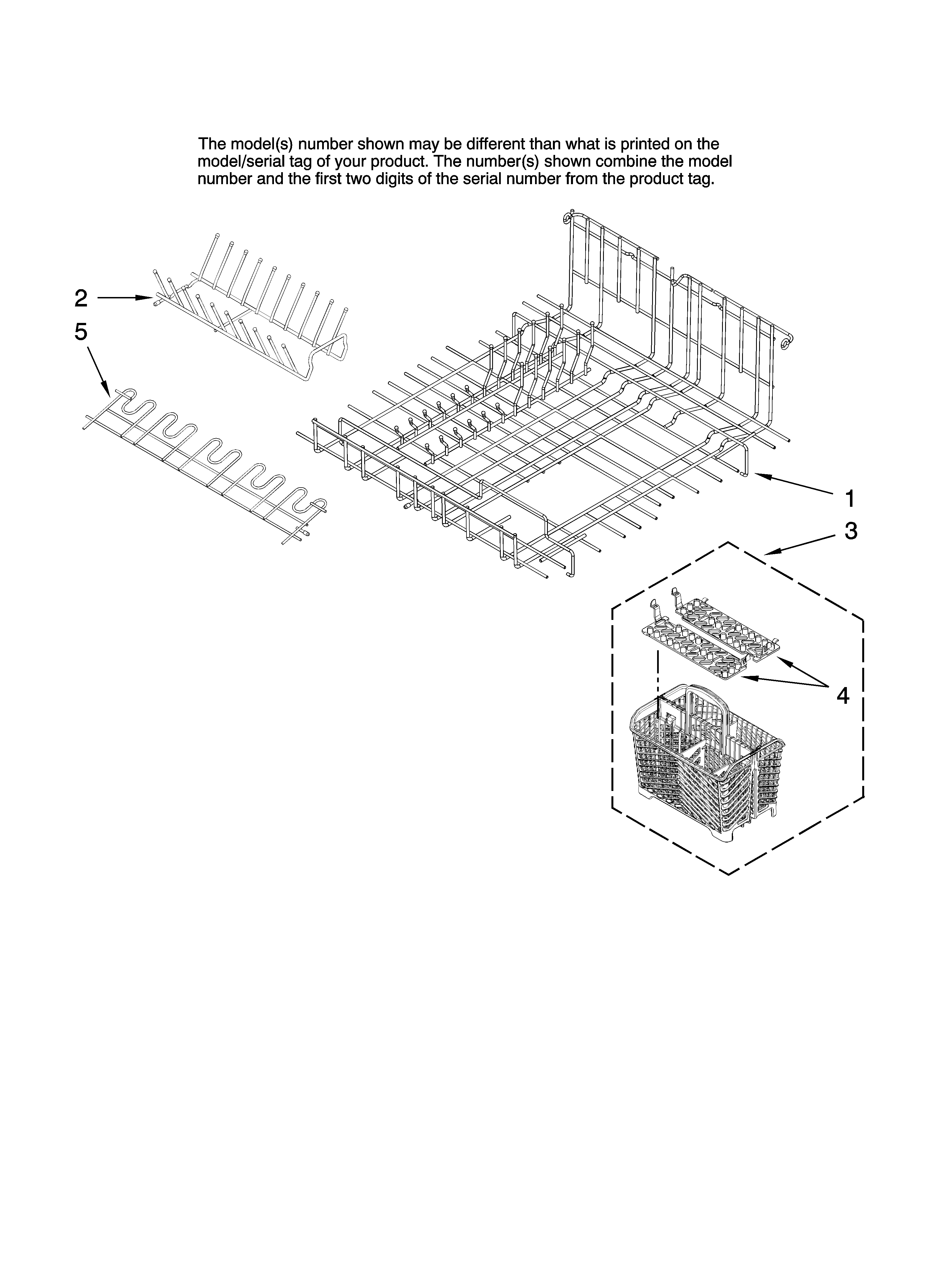 Upper and lower dishrack parts