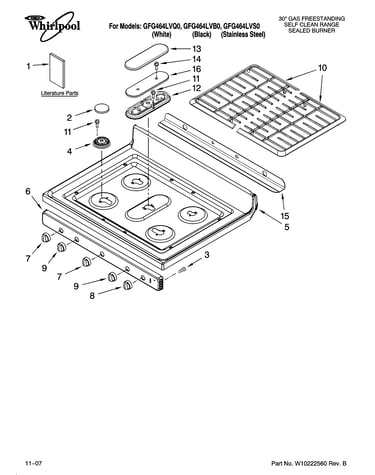Cooktop parts