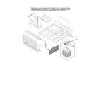 KitchenAid KUDD03DTWH10 upper and lower dishrack parts diagram
