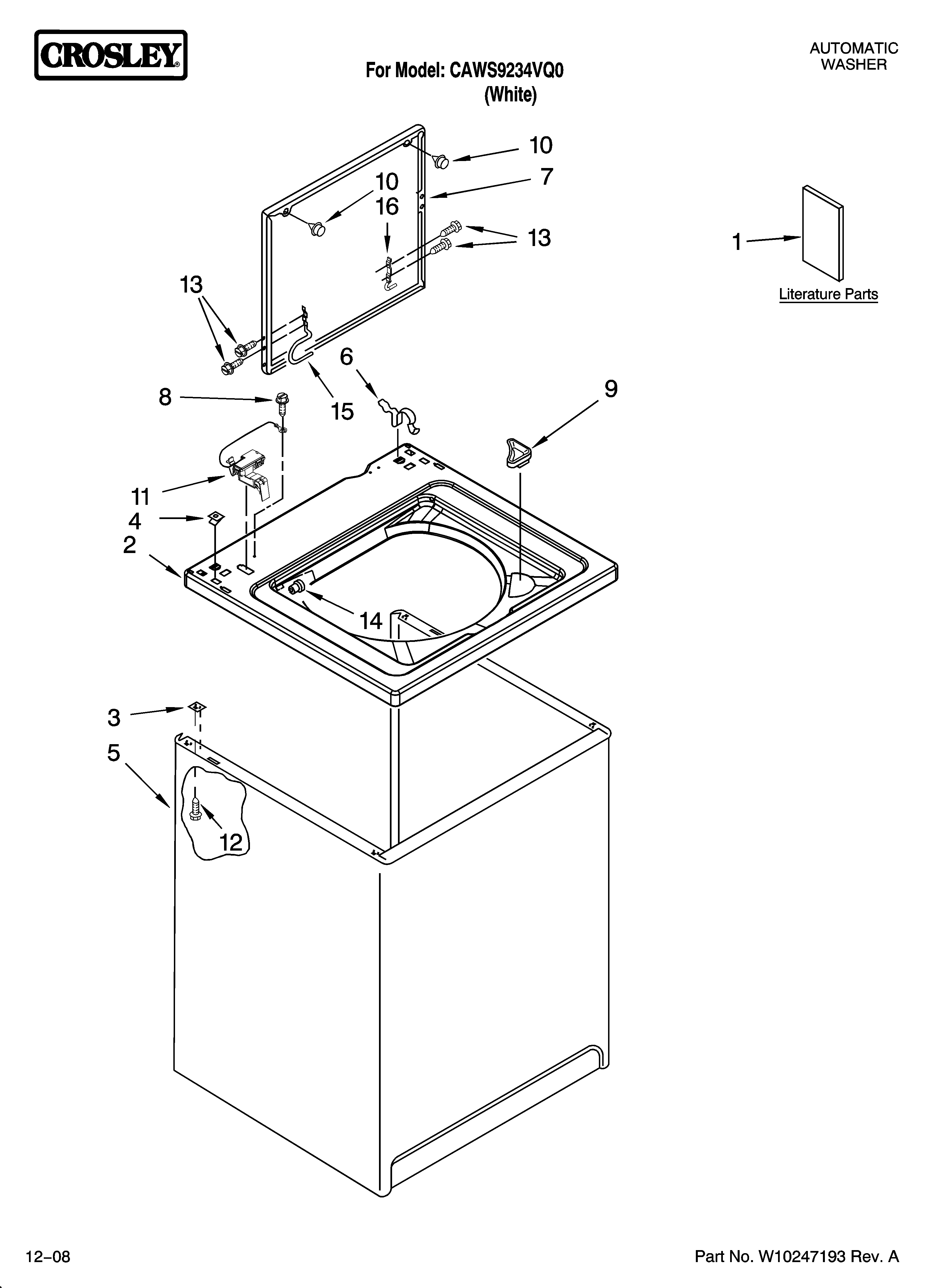 TOP AND CABINET PARTS