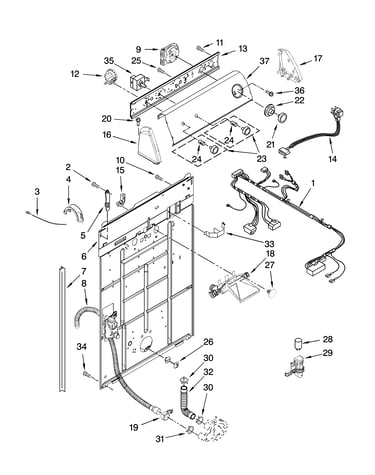 Controls and rear panel parts