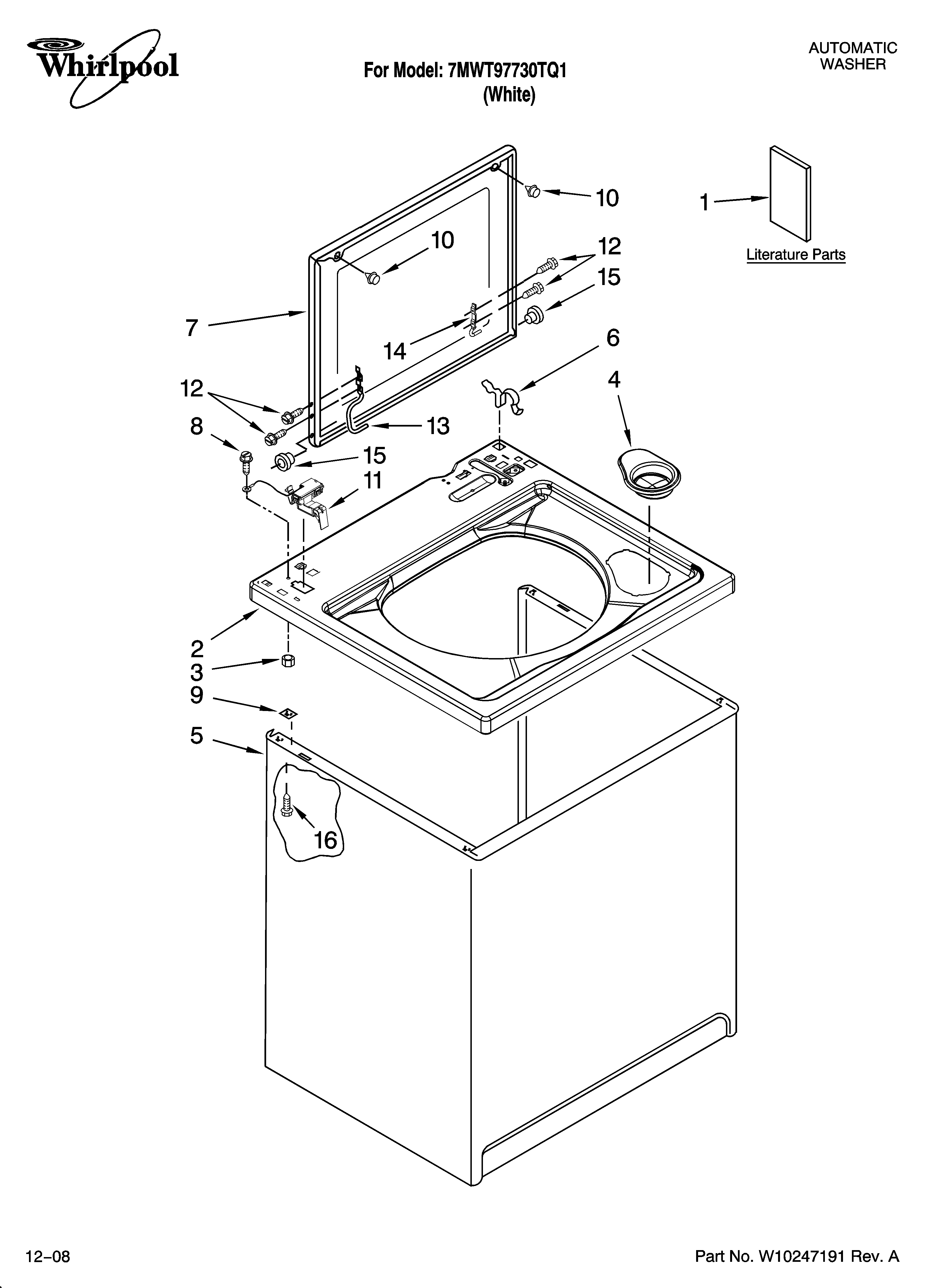 TOP AND CABINET PARTS