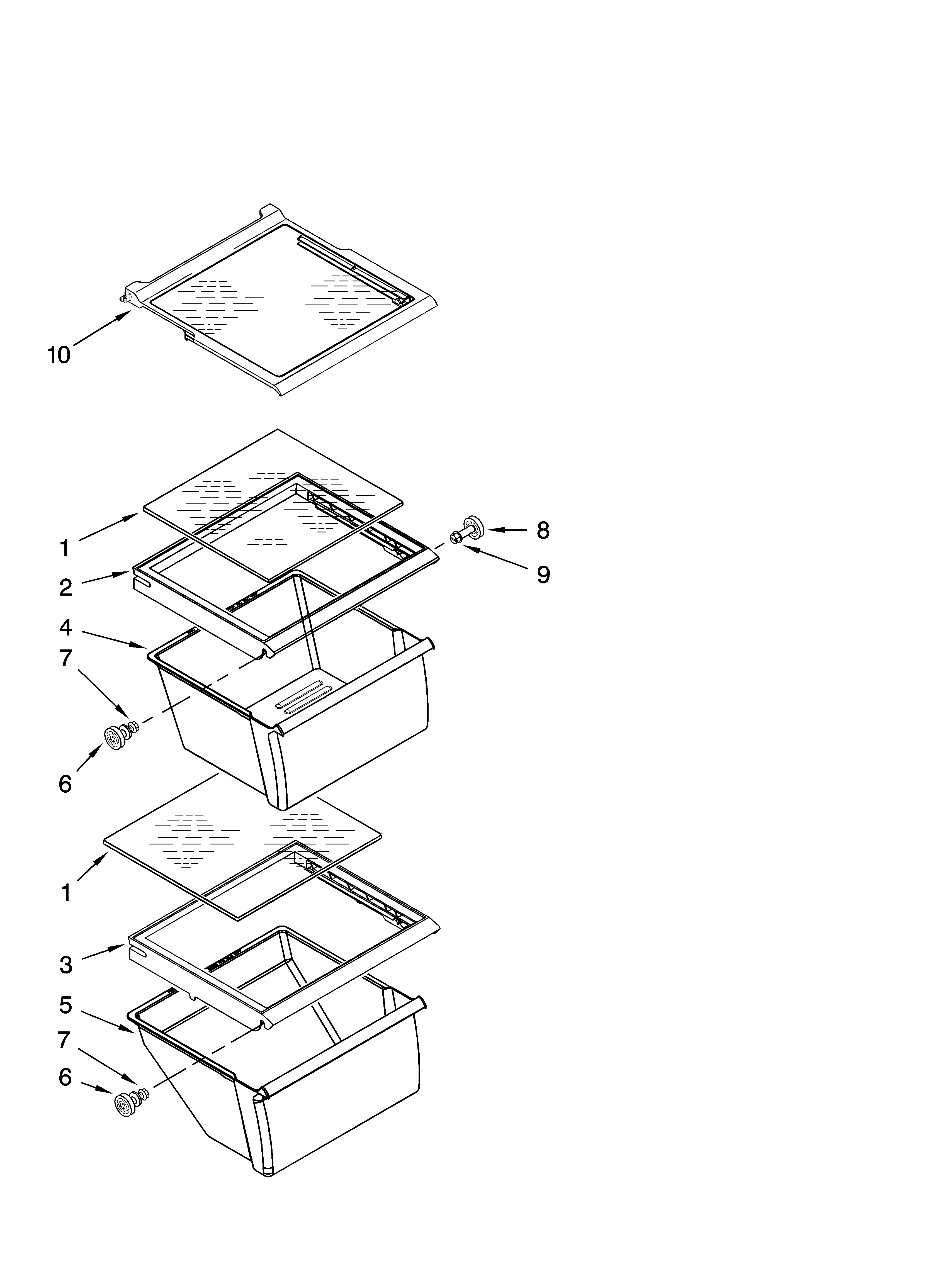 Refrigerator shelf parts