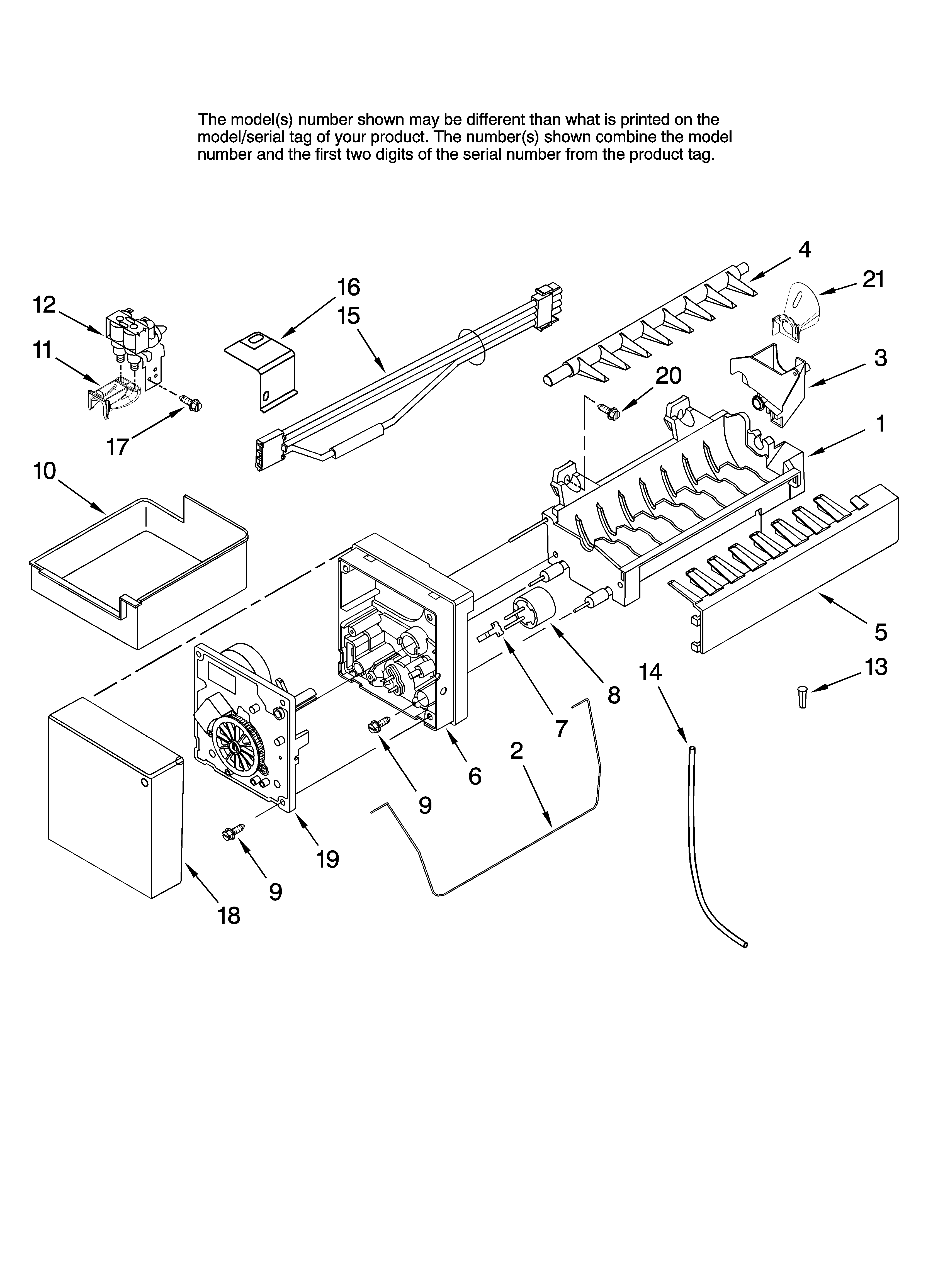 Icemaker parts, optional parts (not included)
