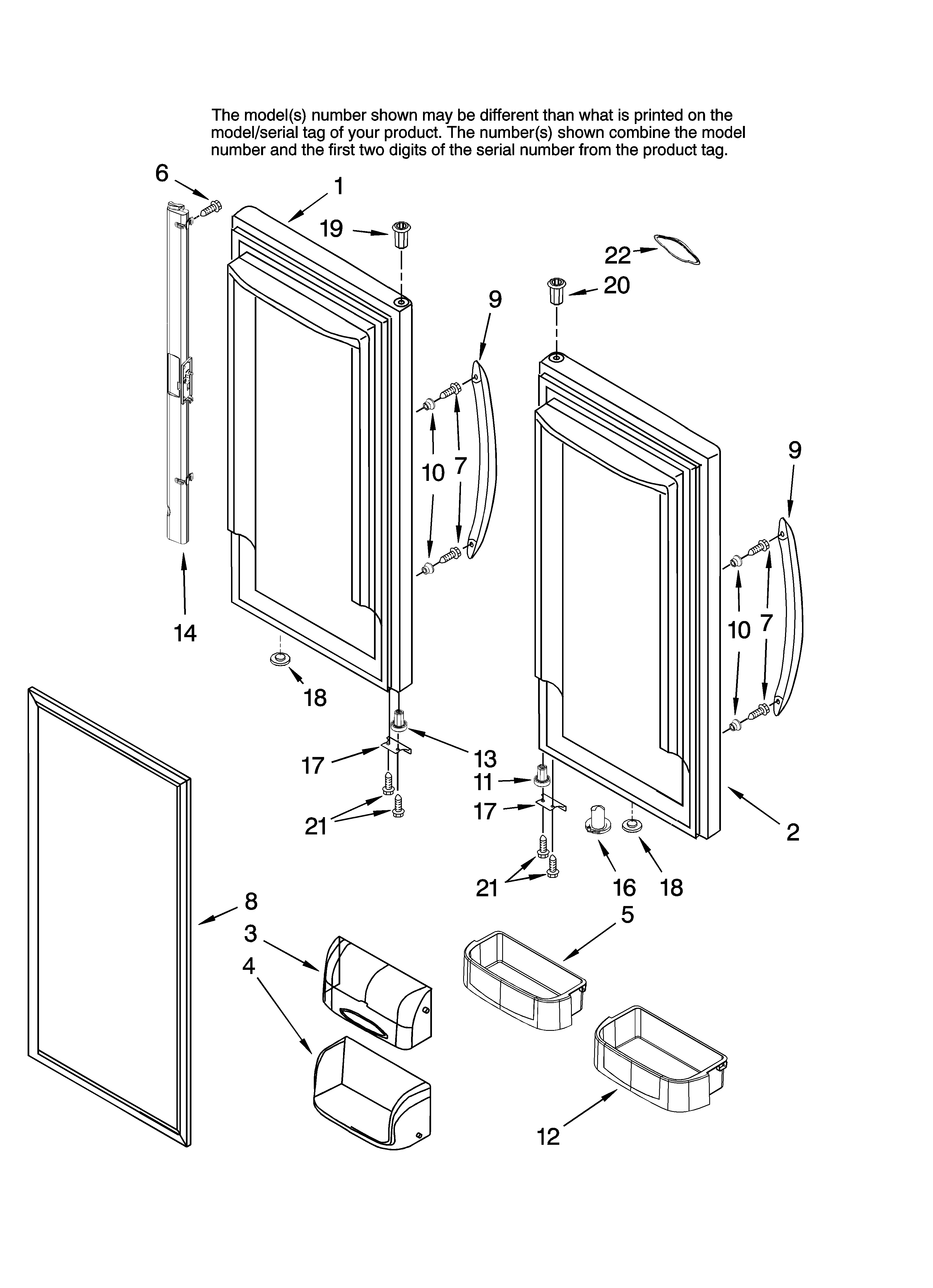 Refrigerator door parts