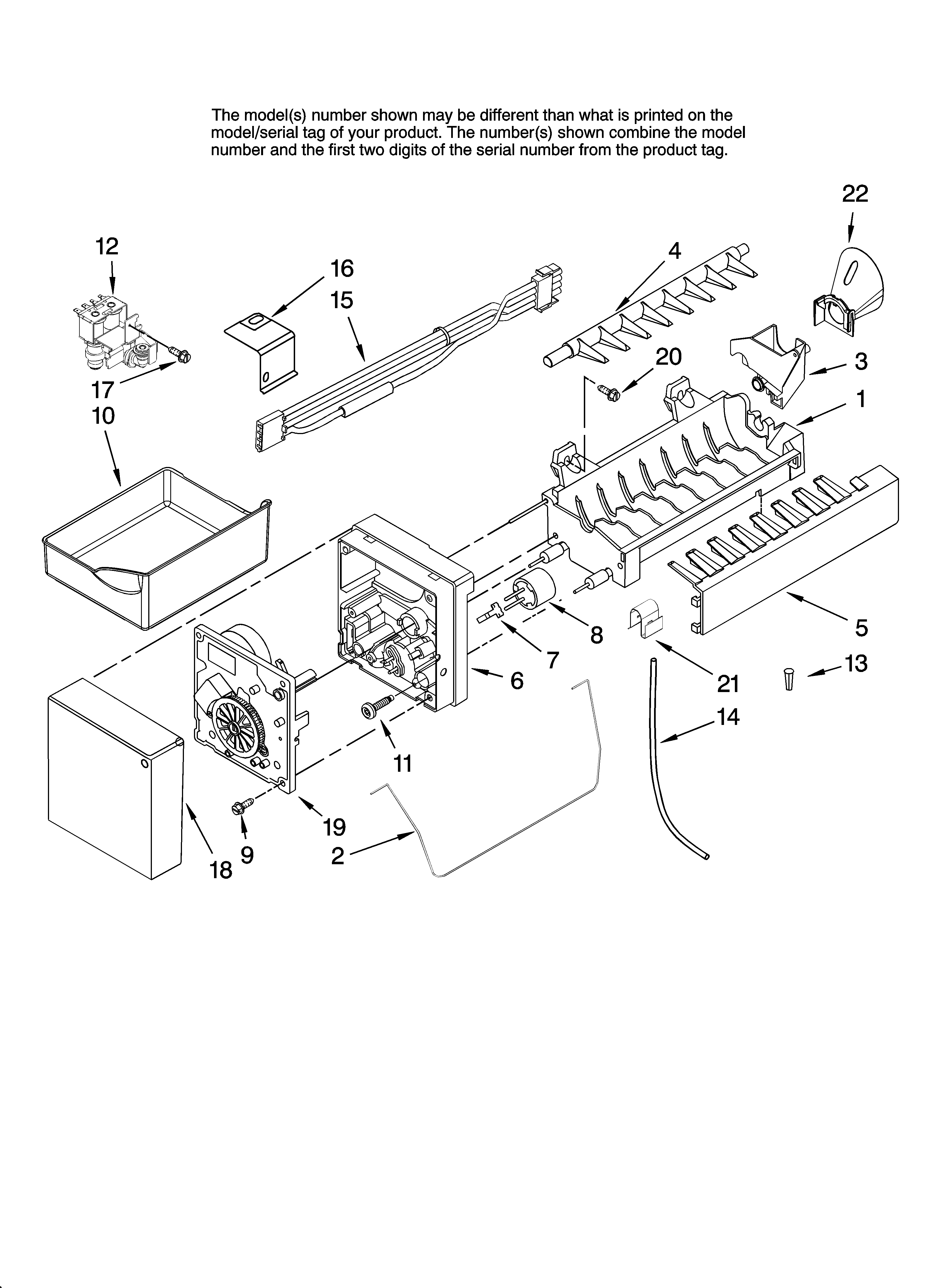 Icemaker parts, optional parts (not included)