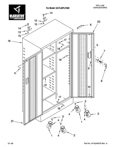 Tall gearbox locker parts