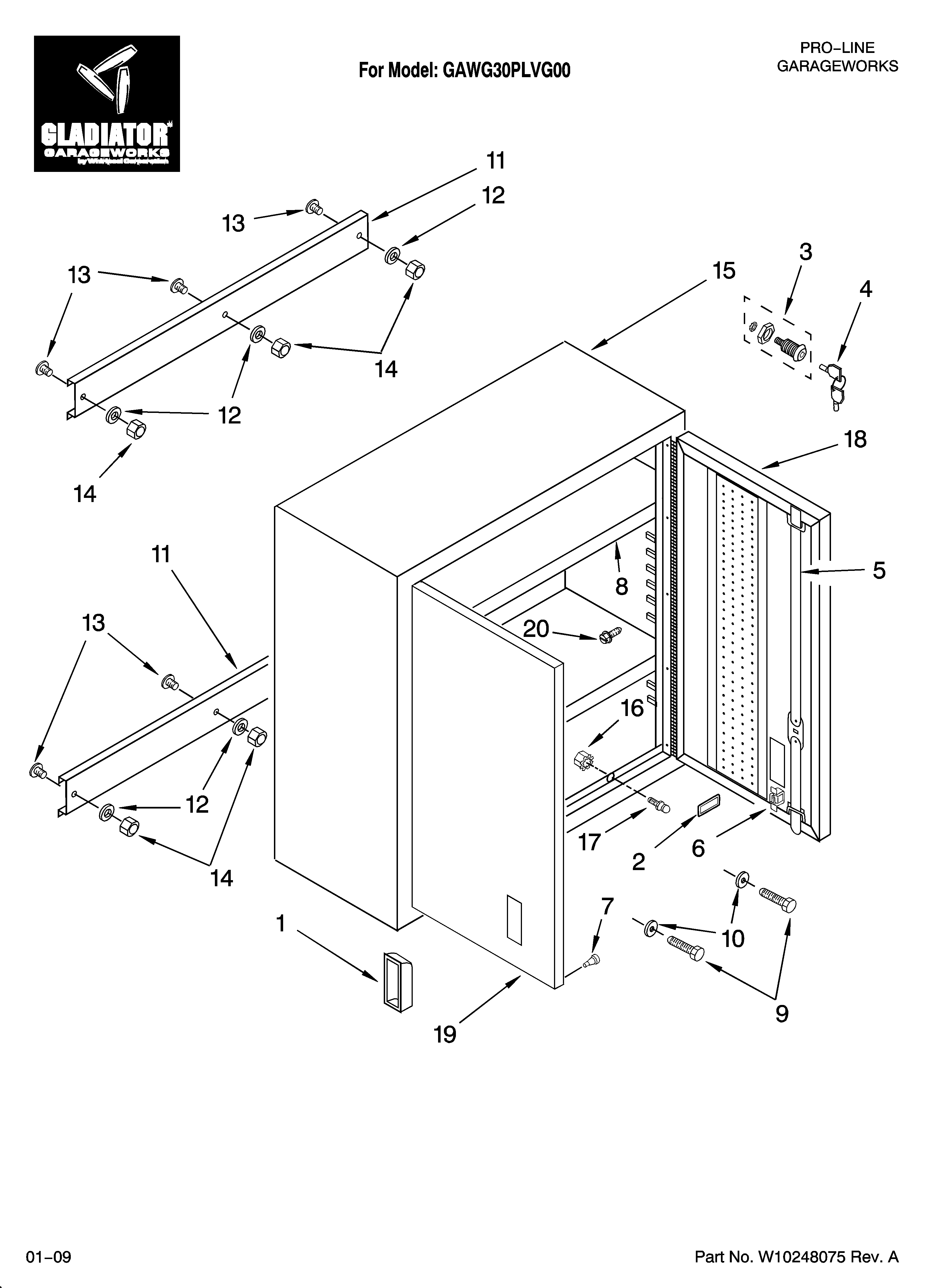 Wall gearbox parts
