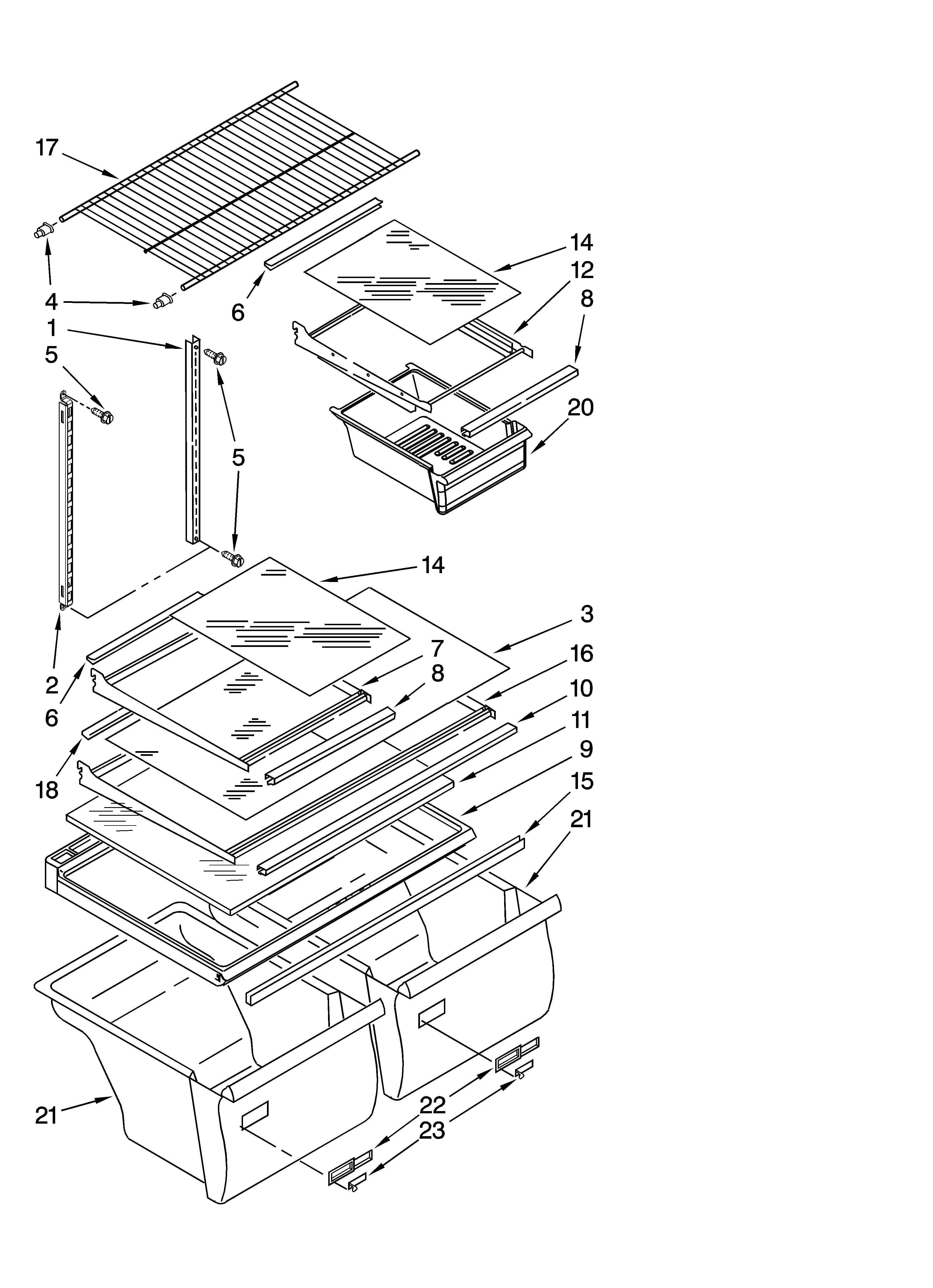 SHELF PARTS, OPTIONAL PARTS (NOT INCLUDED)