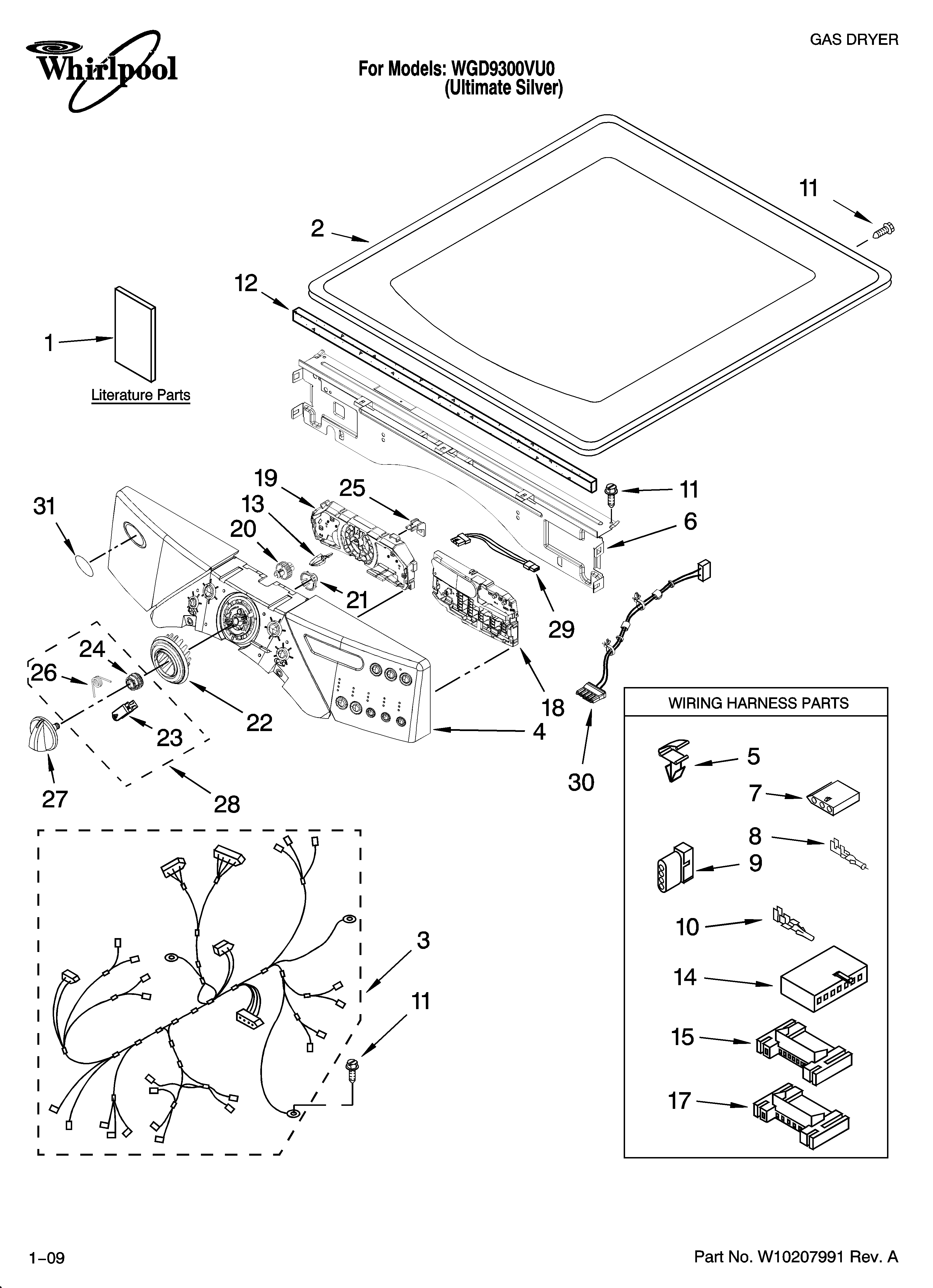 Top and console parts