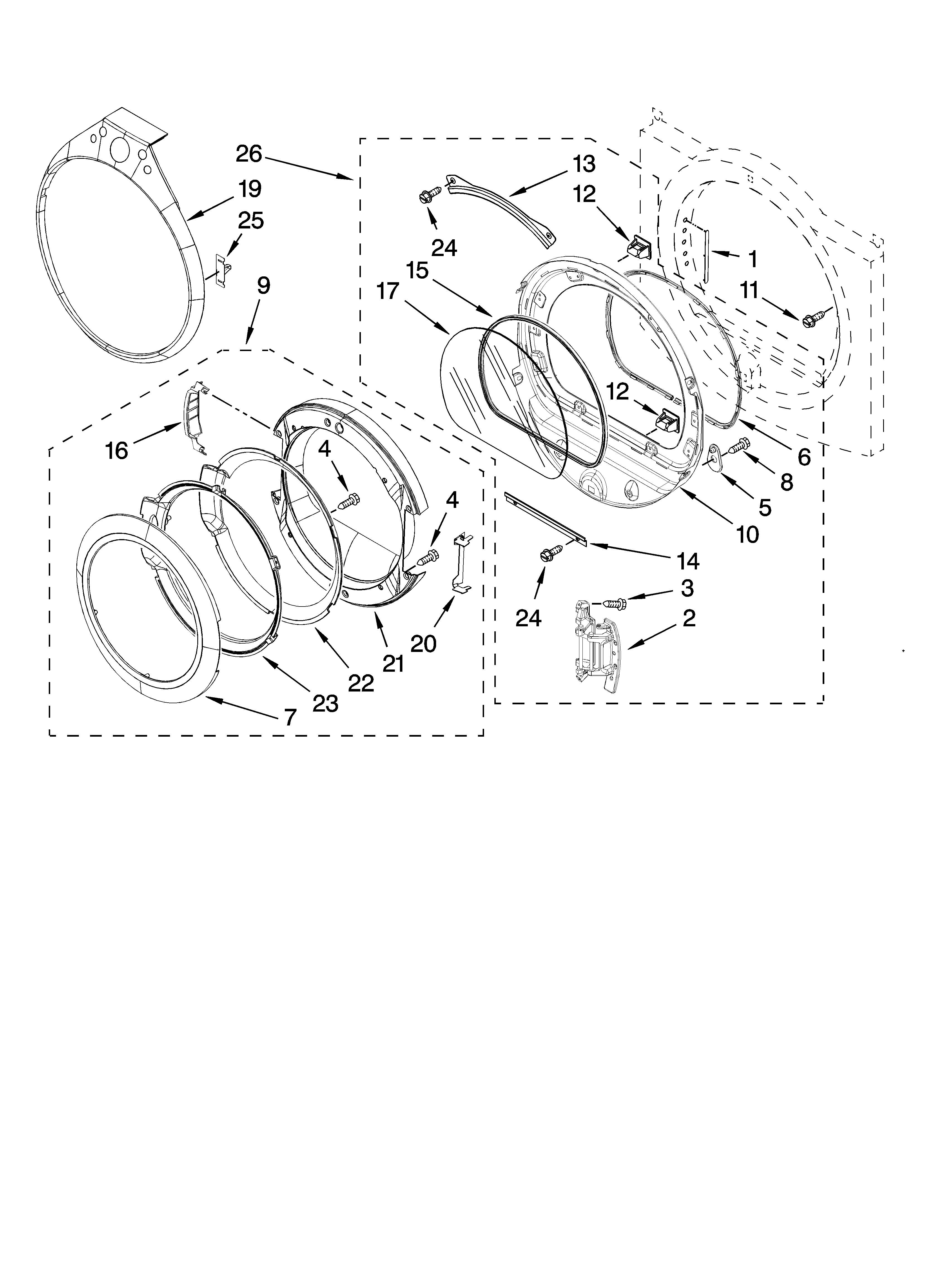 Door parts, optional parts (not included)
