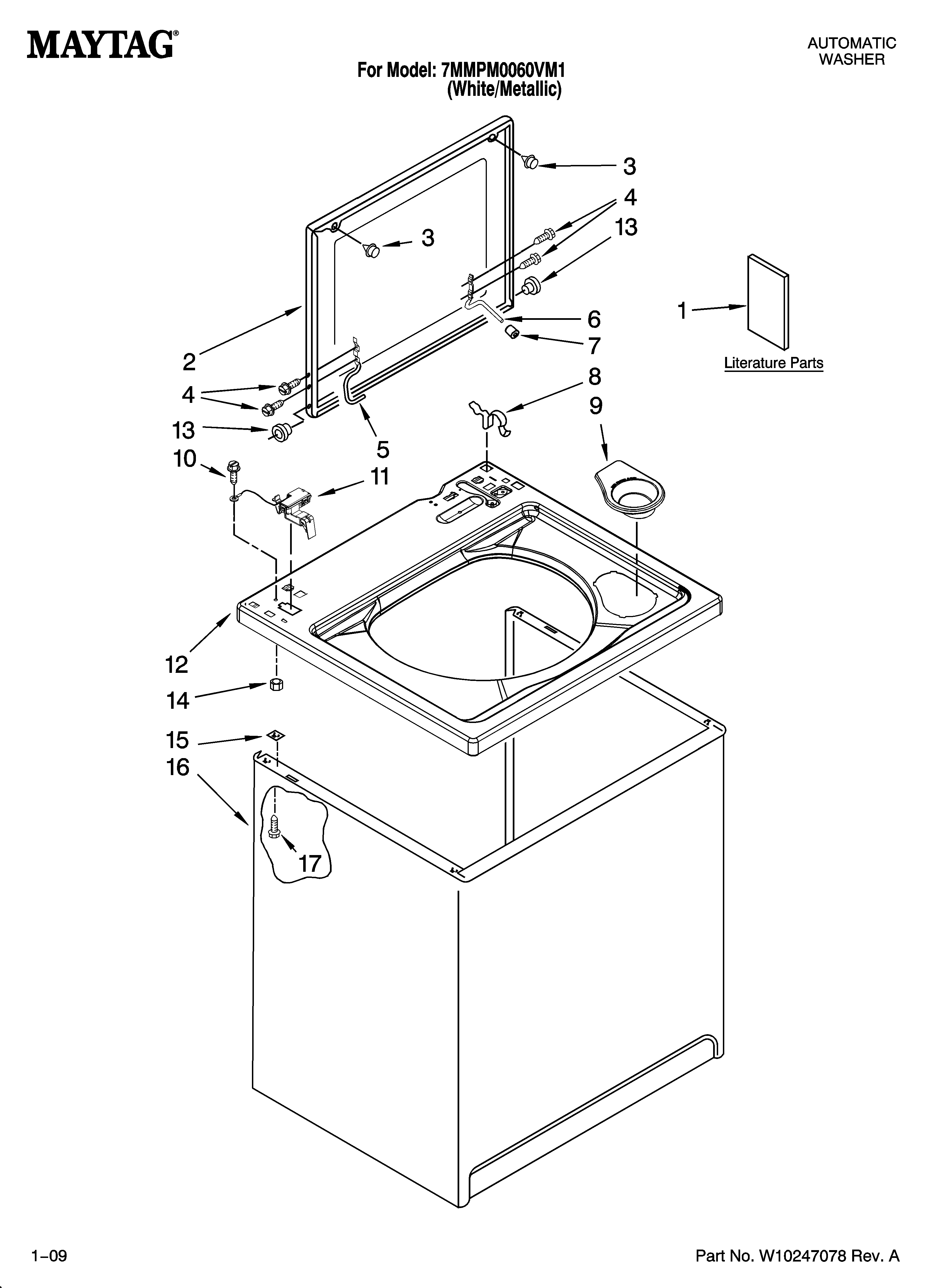 TOP AND CABINET PARTS