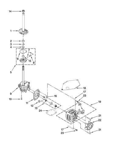 Brake, clutch, gearcase, motor and pump parts
