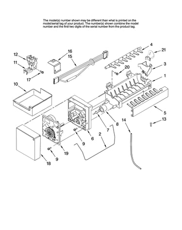 Icemaker parts, optional parts (not included)