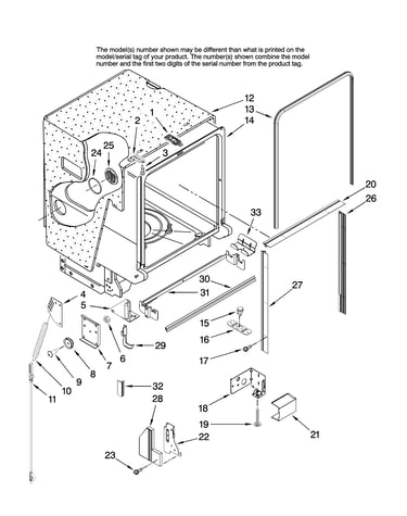 Tub and frame parts