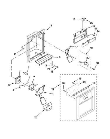 Dispenser front parts