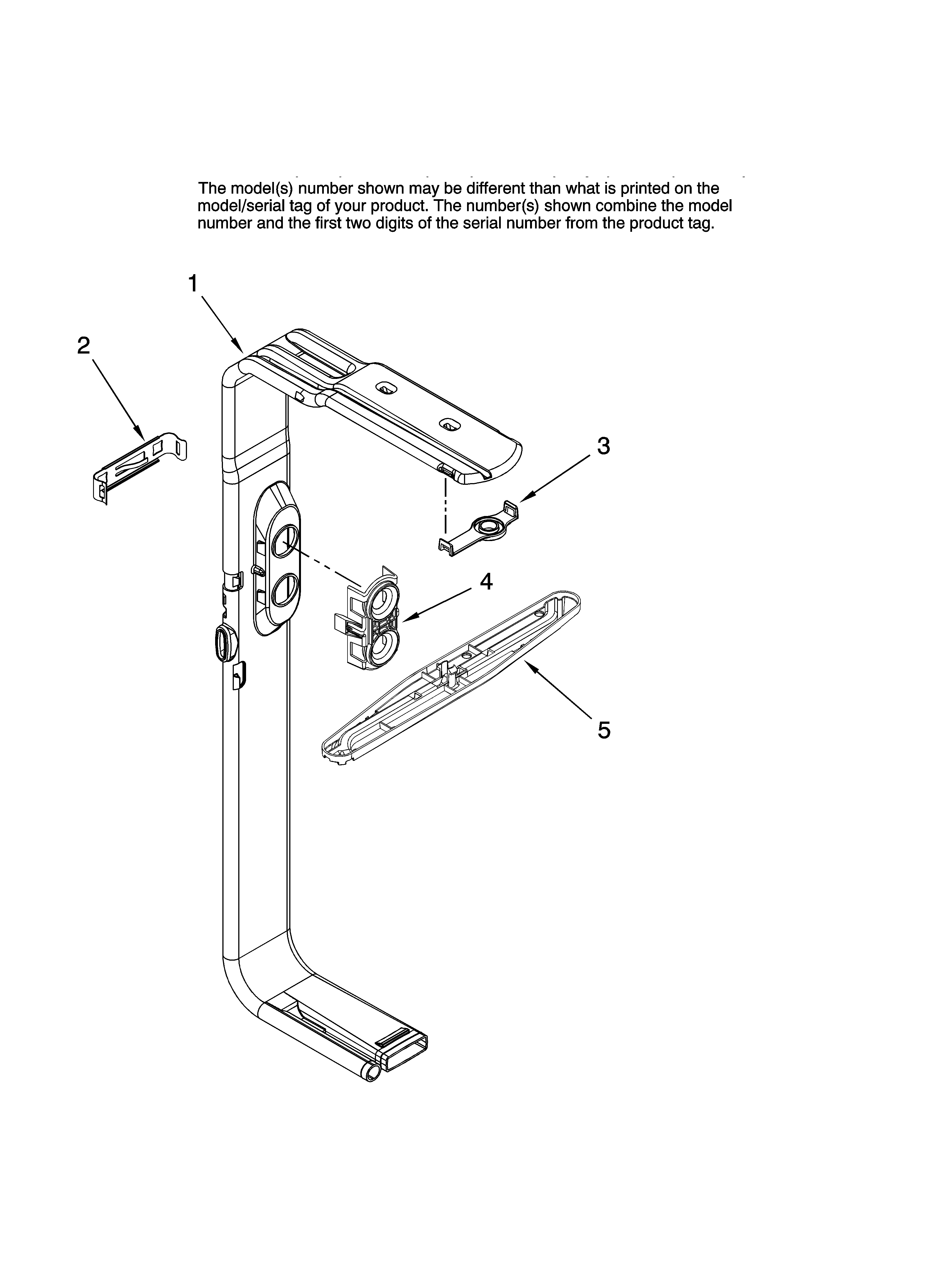 Upper wash and rinse parts, optional parts (not includ