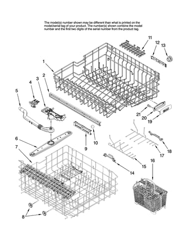 Upper and lower rack parts