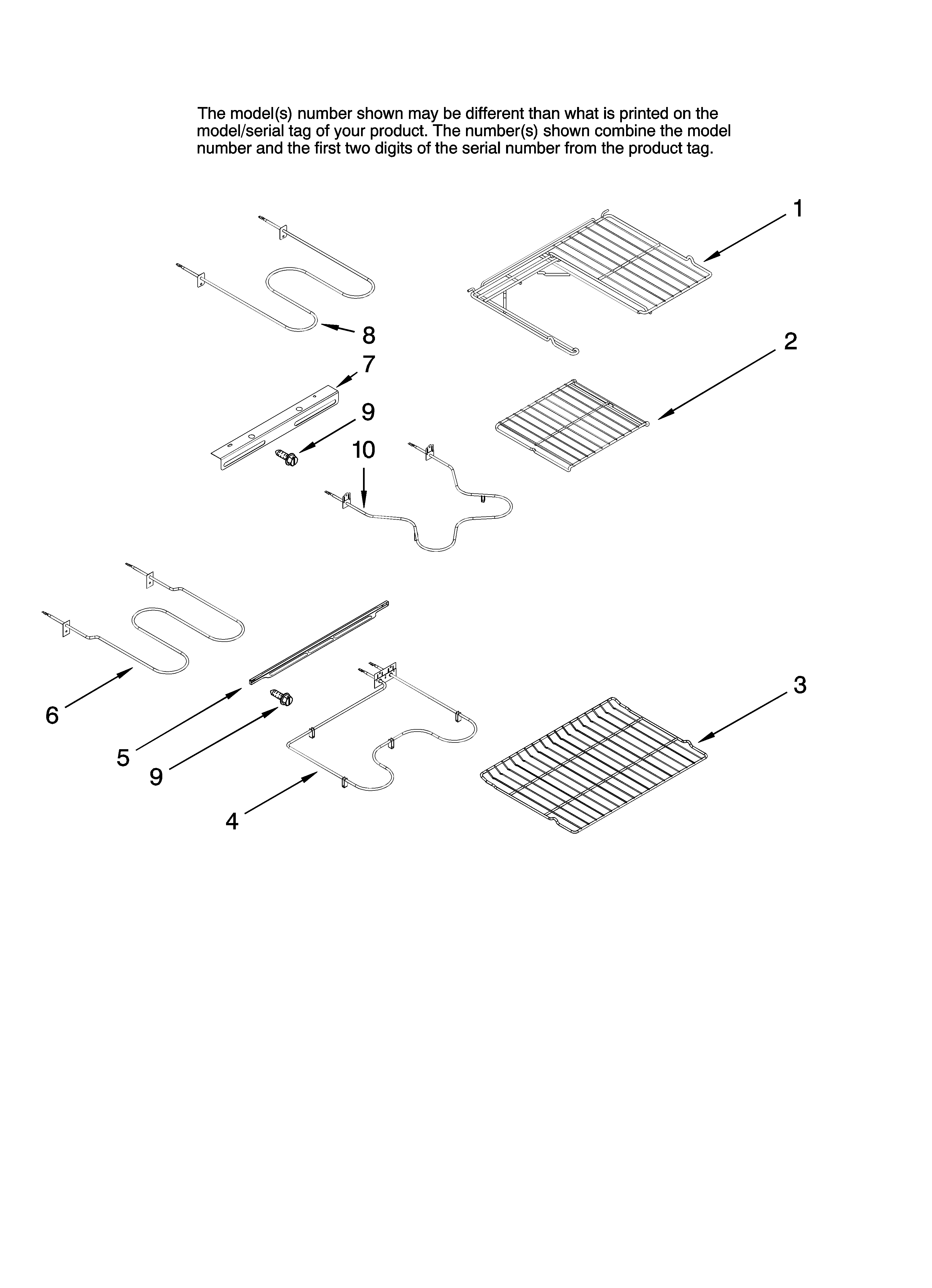 Rack and element parts, optional parts (not included)