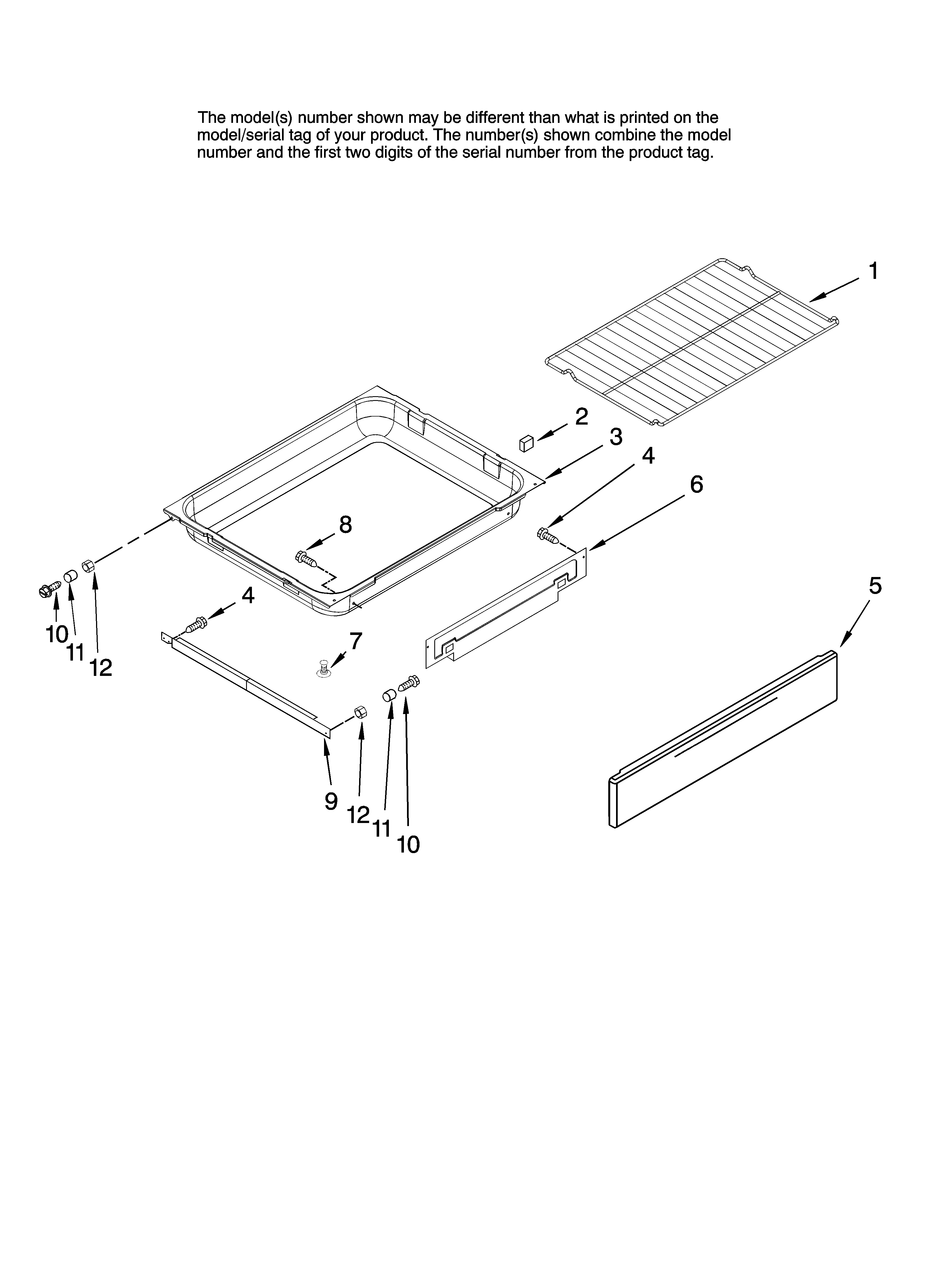 Drawer and rack parts, optional parts (not included)