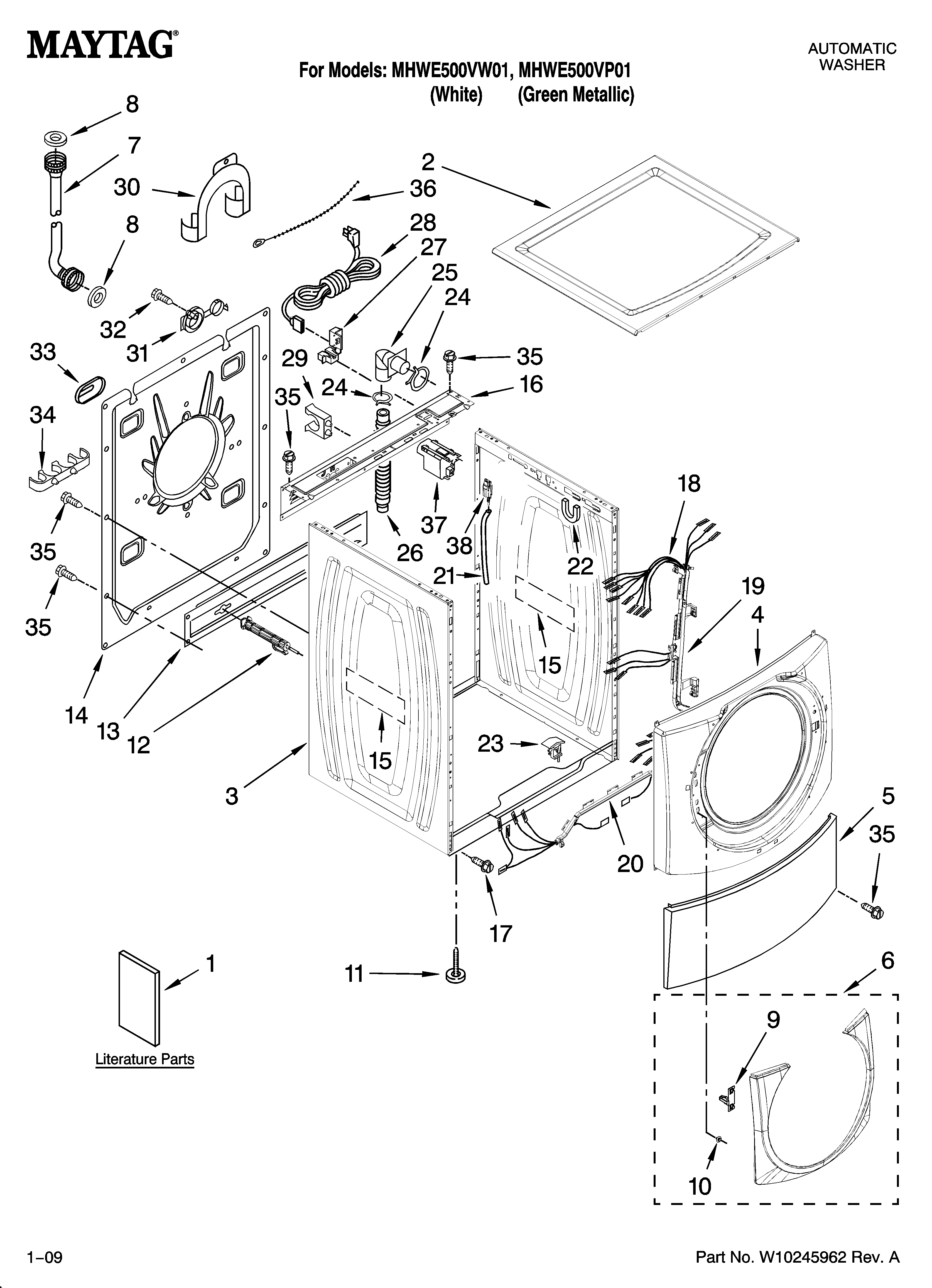 Top and cabinet parts