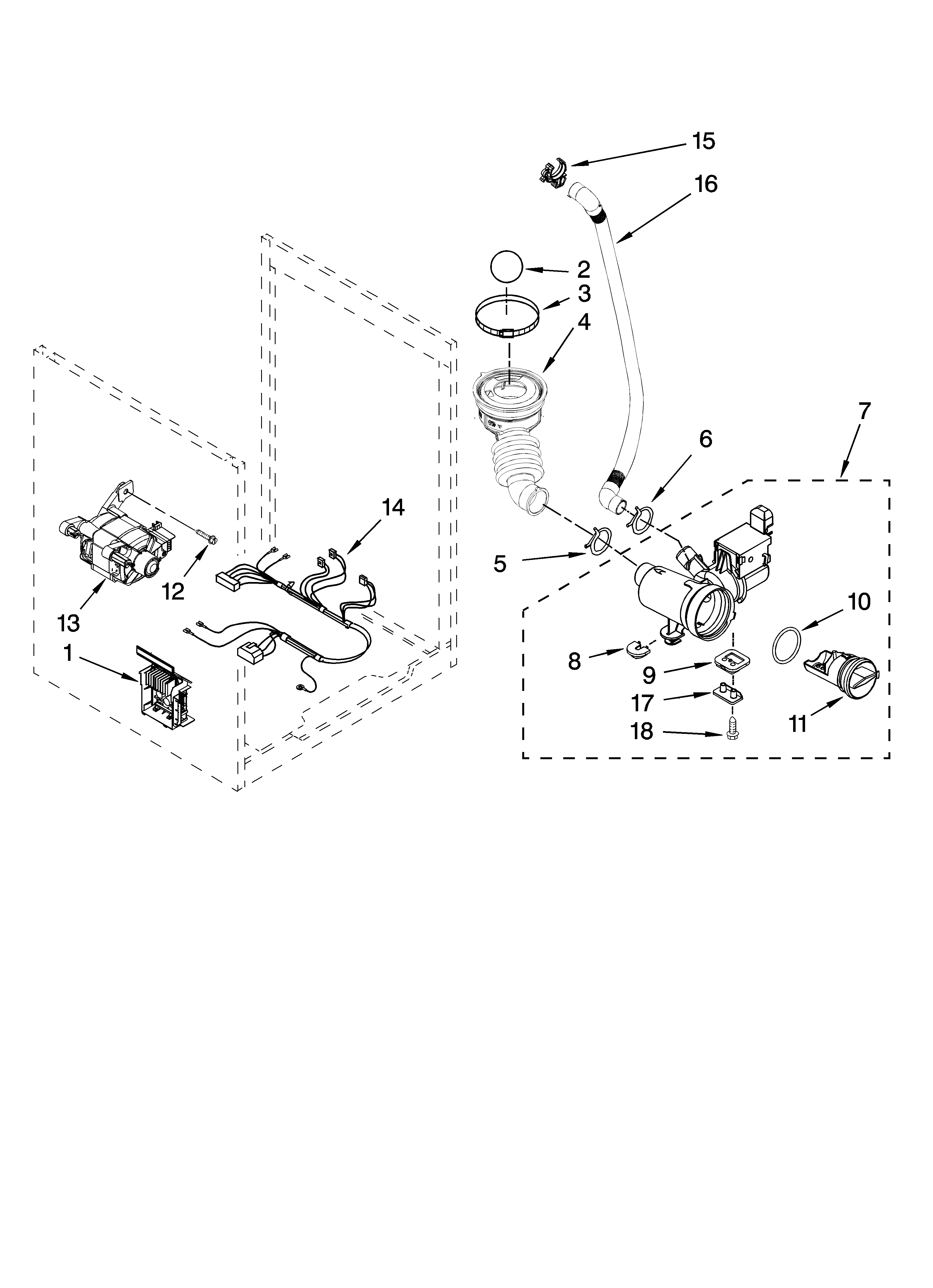 Pump and motor parts, optional parts (not included)