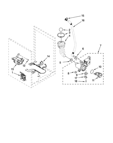 Pump and motor parts, optional parts (not included)