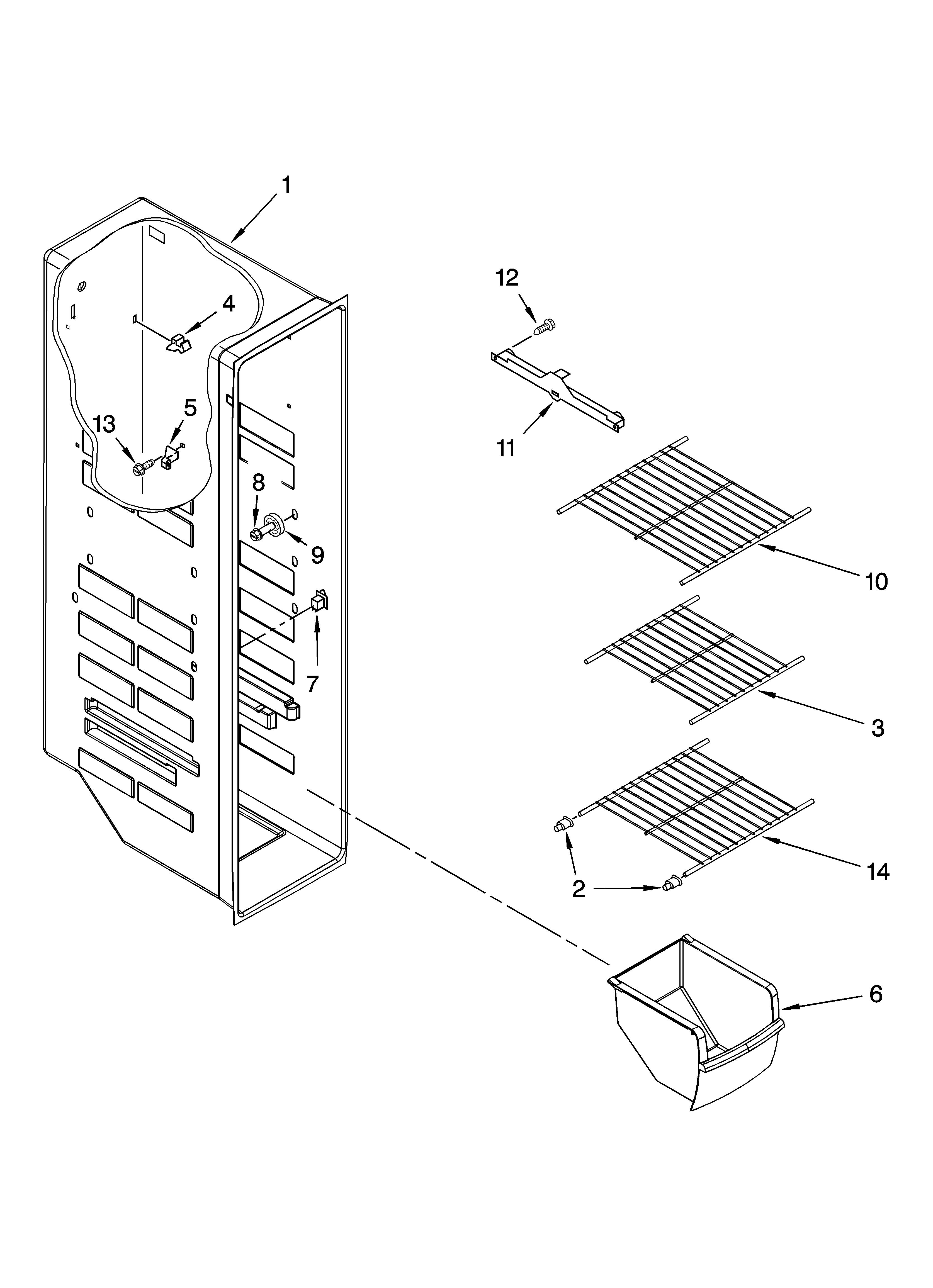 Freezer liner parts