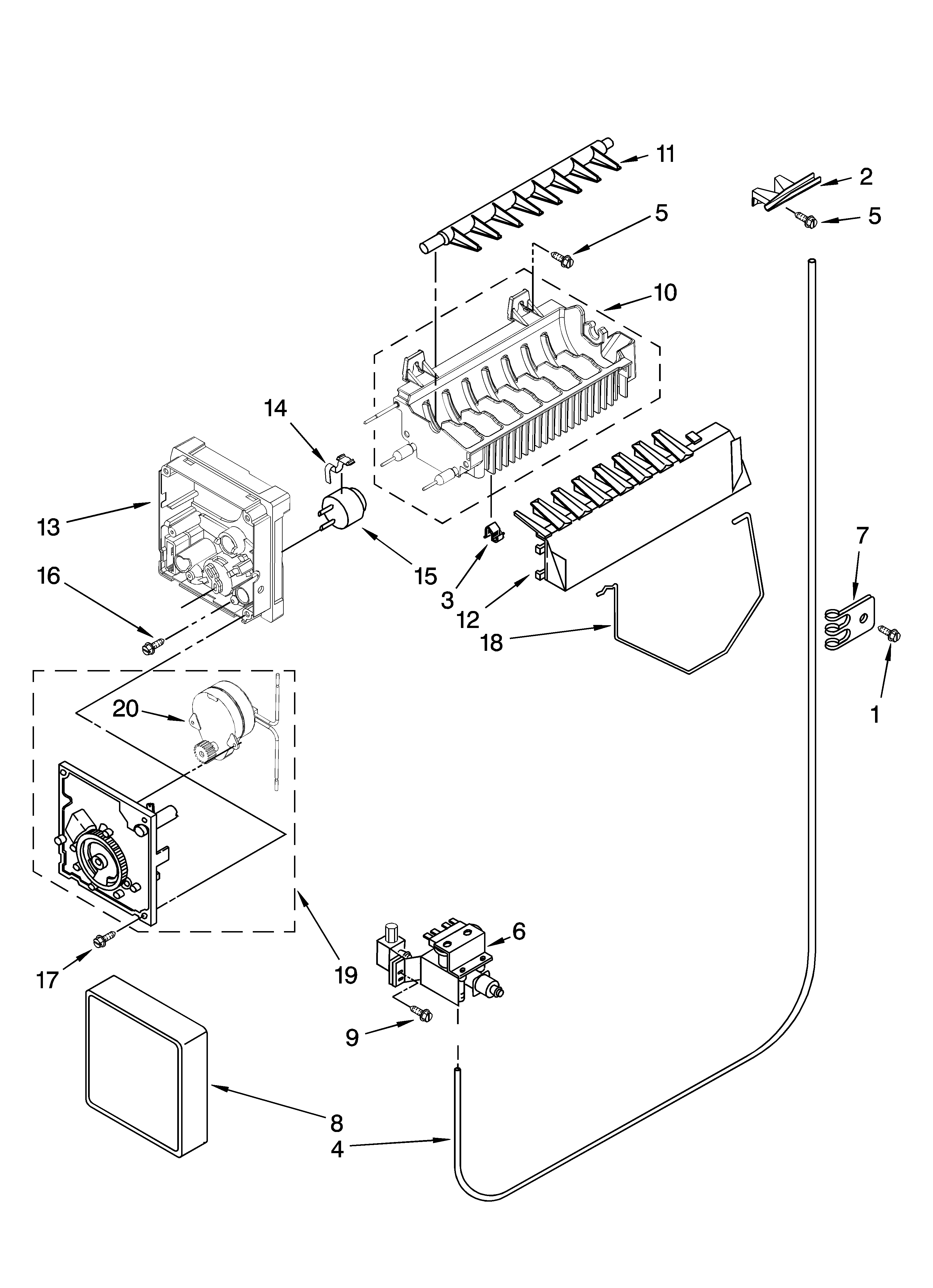 Icemaker parts, optional parts (not included)