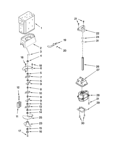 Motor and ice container parts