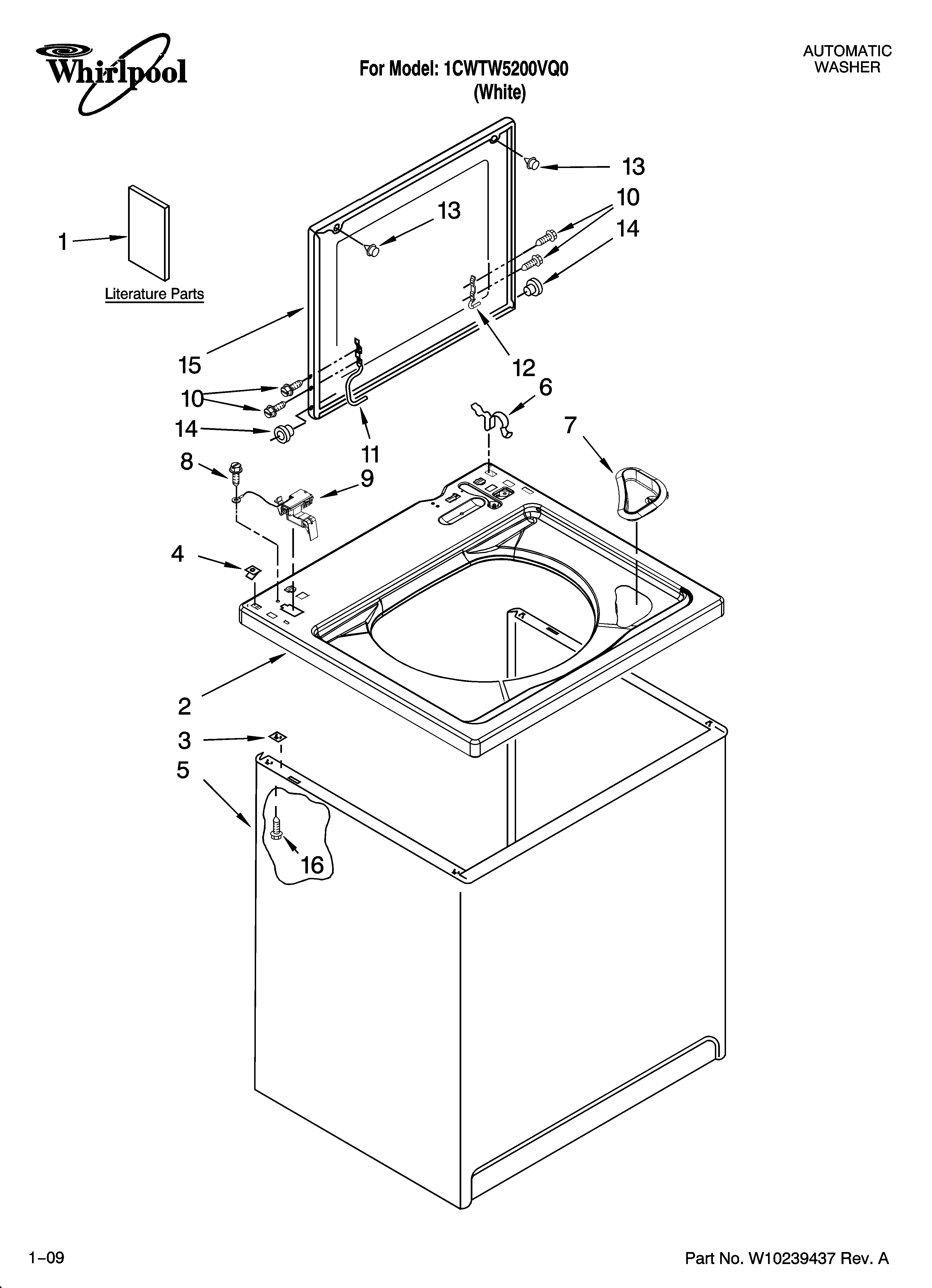 TOP AND CABINET PARTS