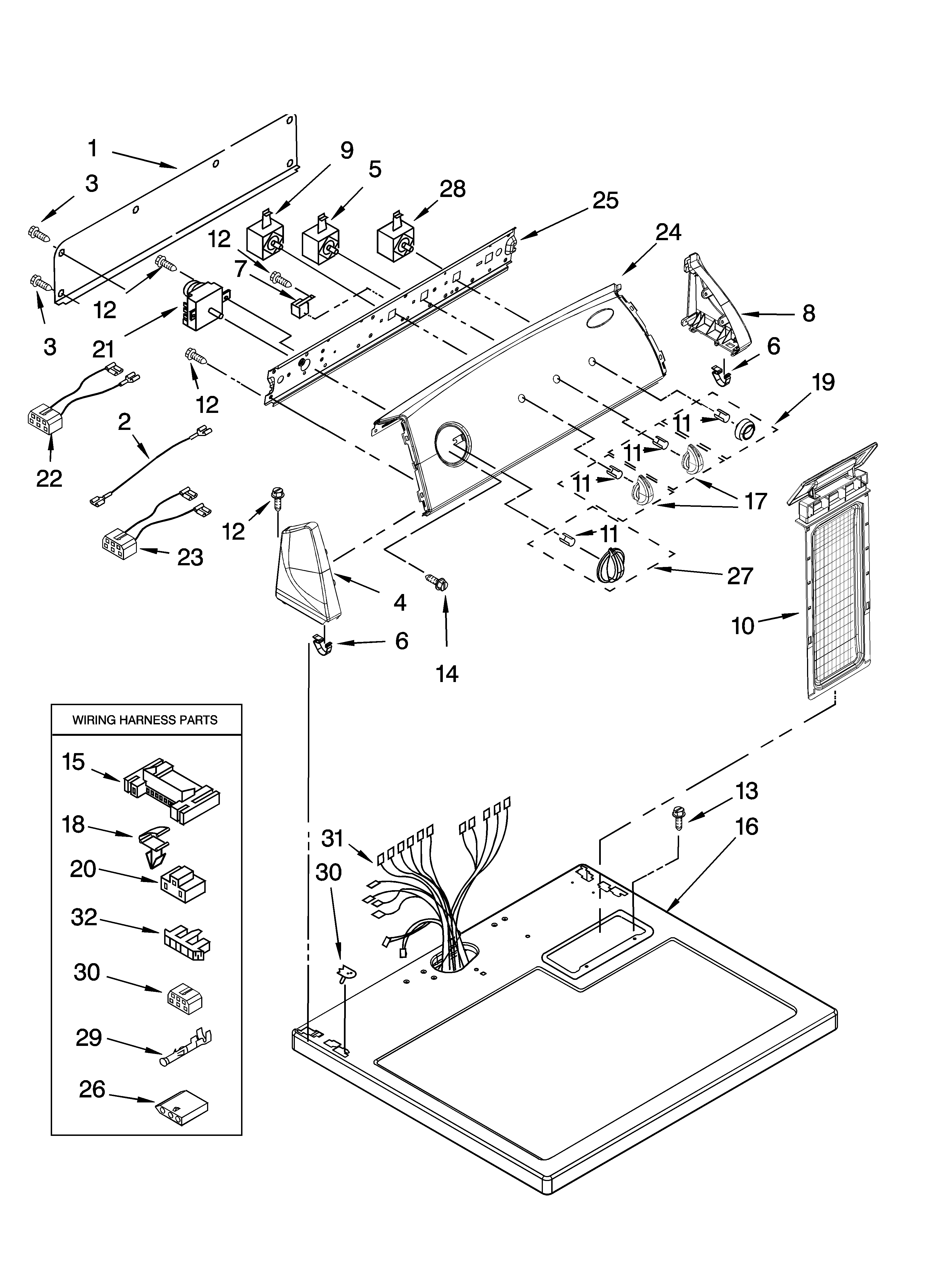 Top and console parts