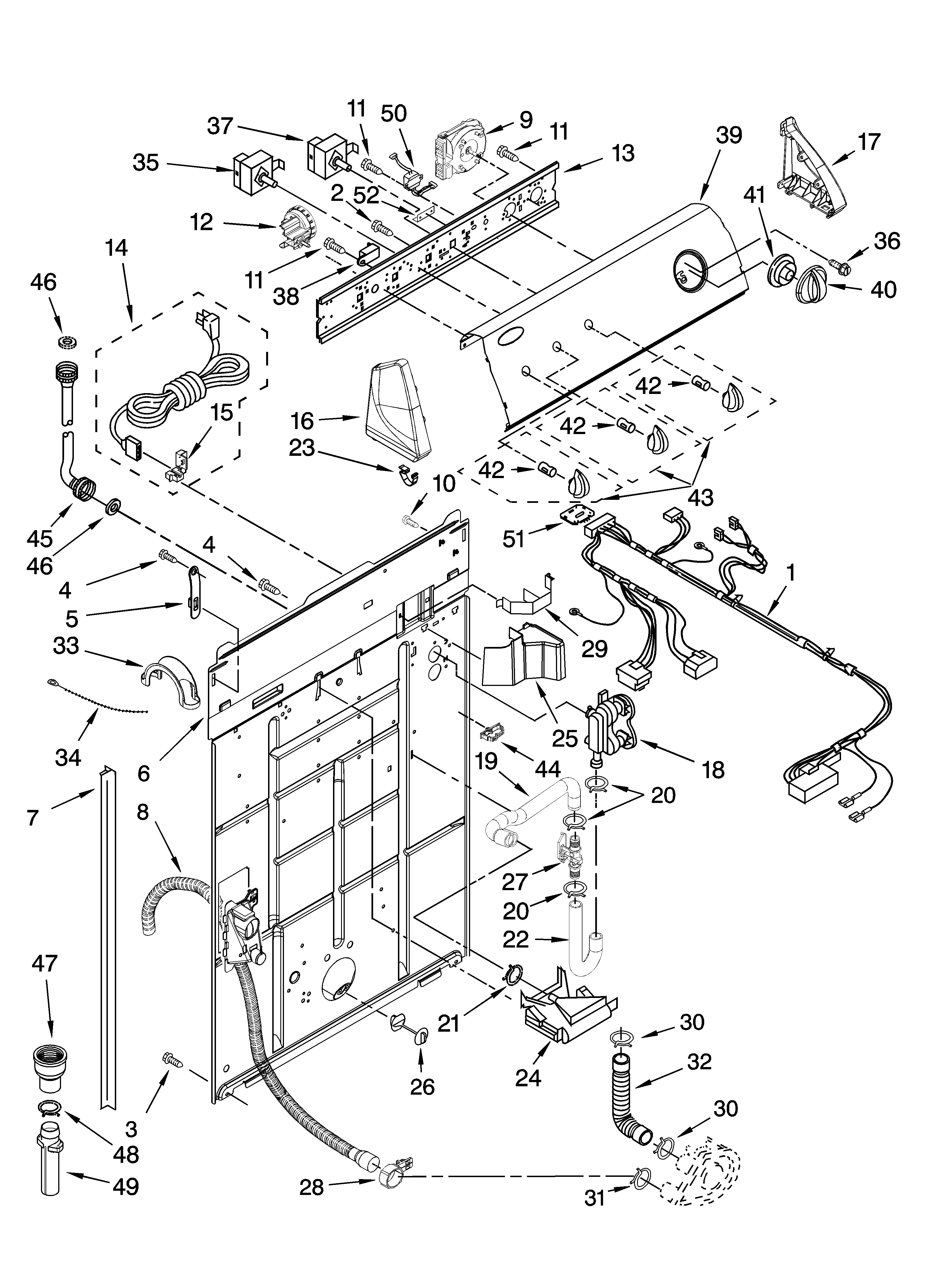 Controls and rear panel parts