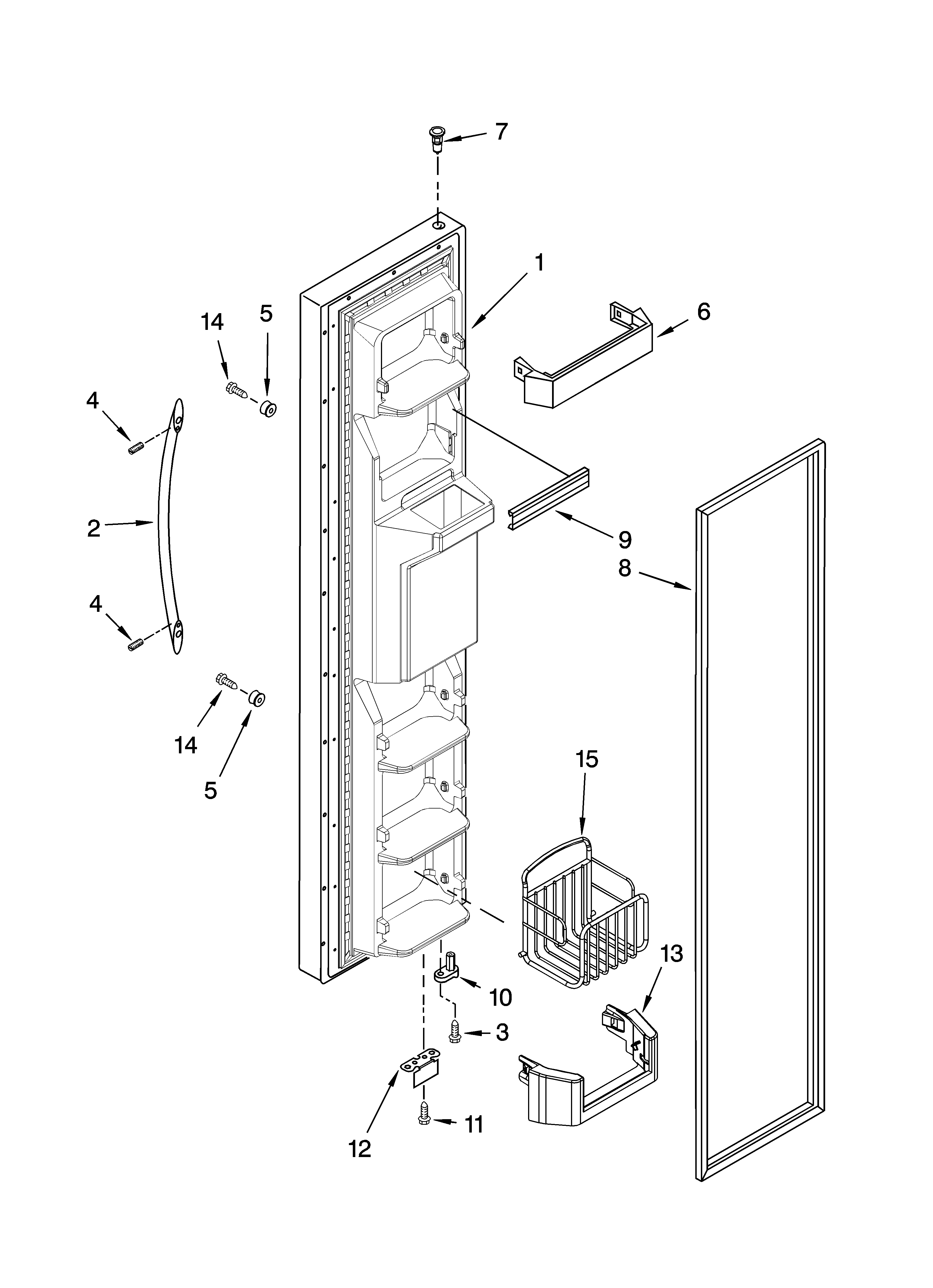 Freezer door parts