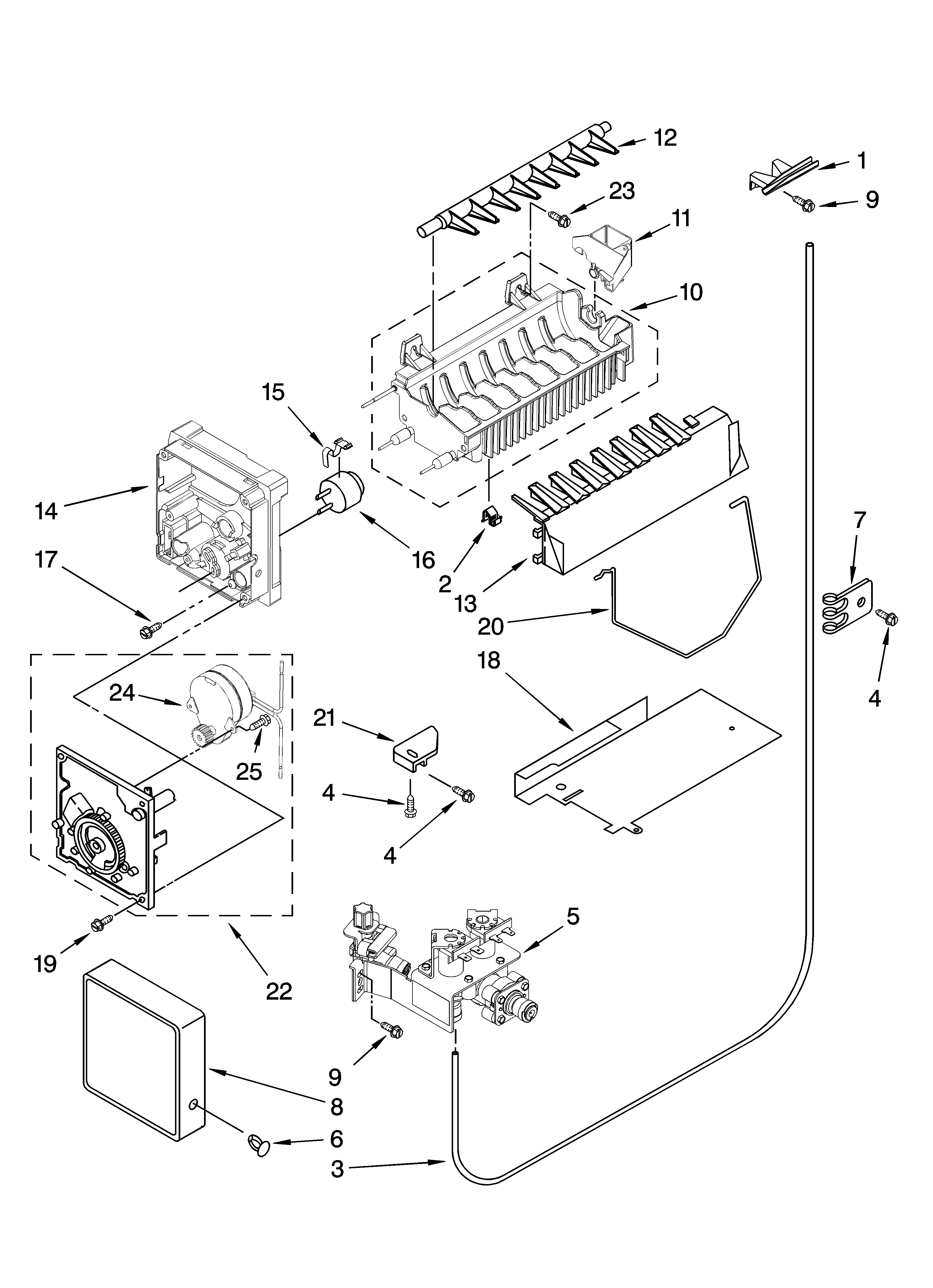 Icemaker parts, optional parts (not included)