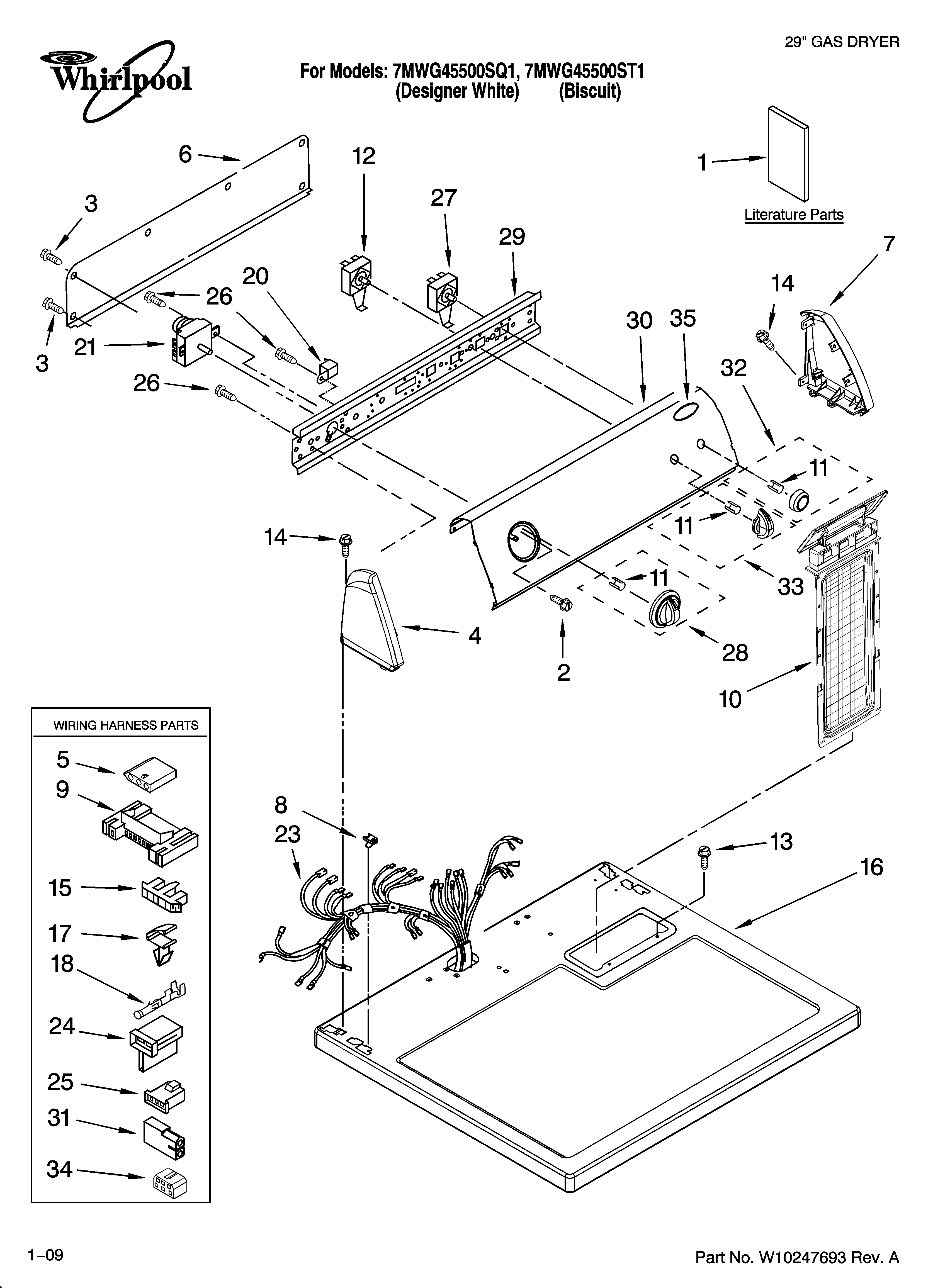 Top and console parts