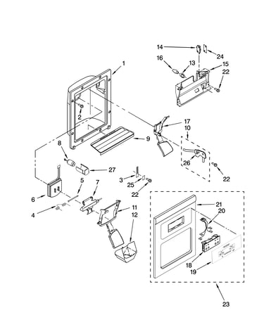 Dispenser front parts