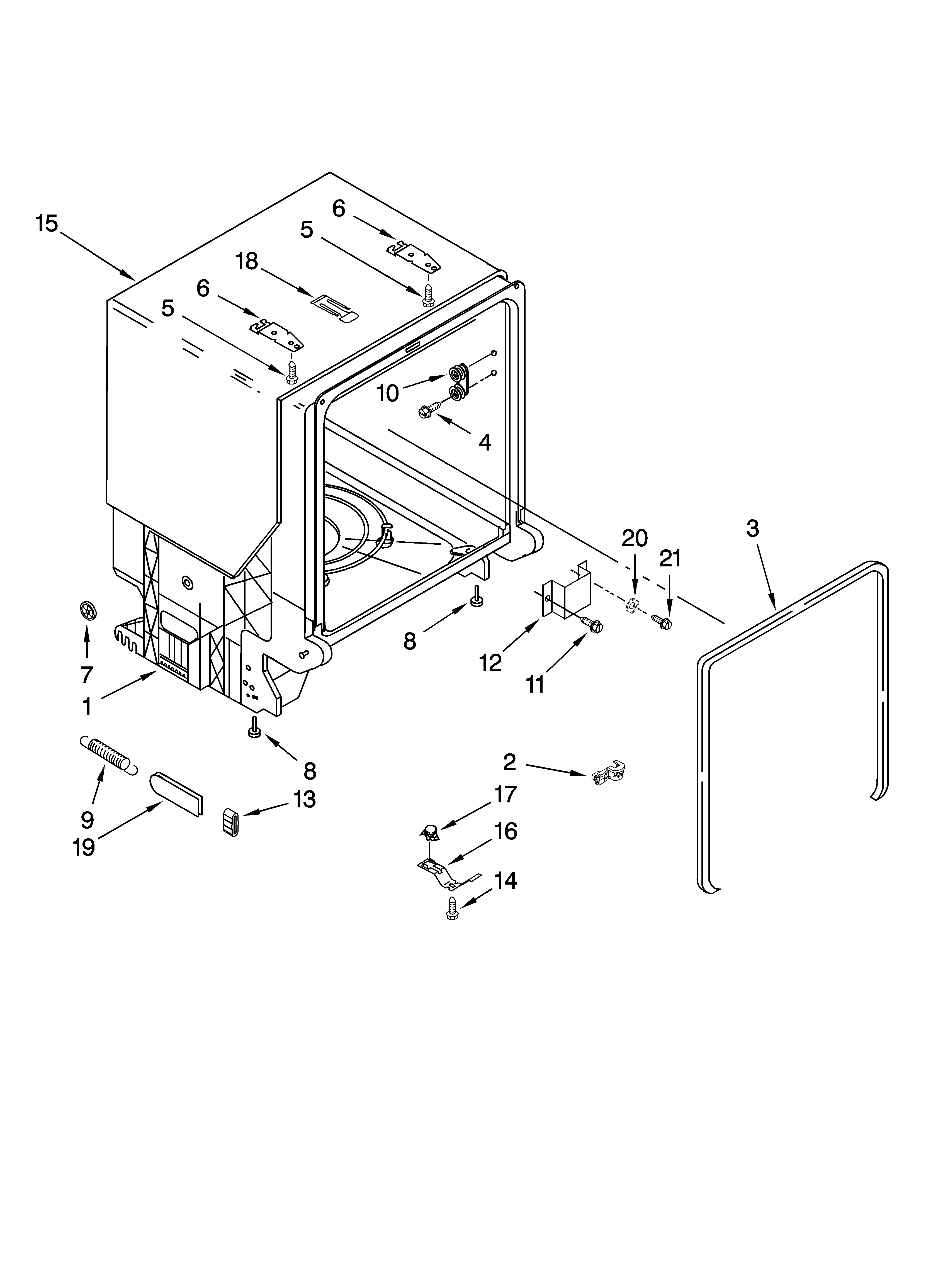 TUB AND FRAME PARTS