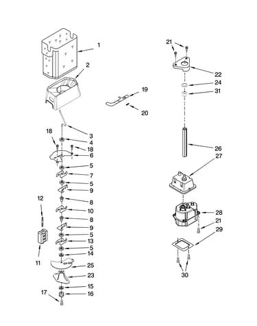 Motor and ice container parts