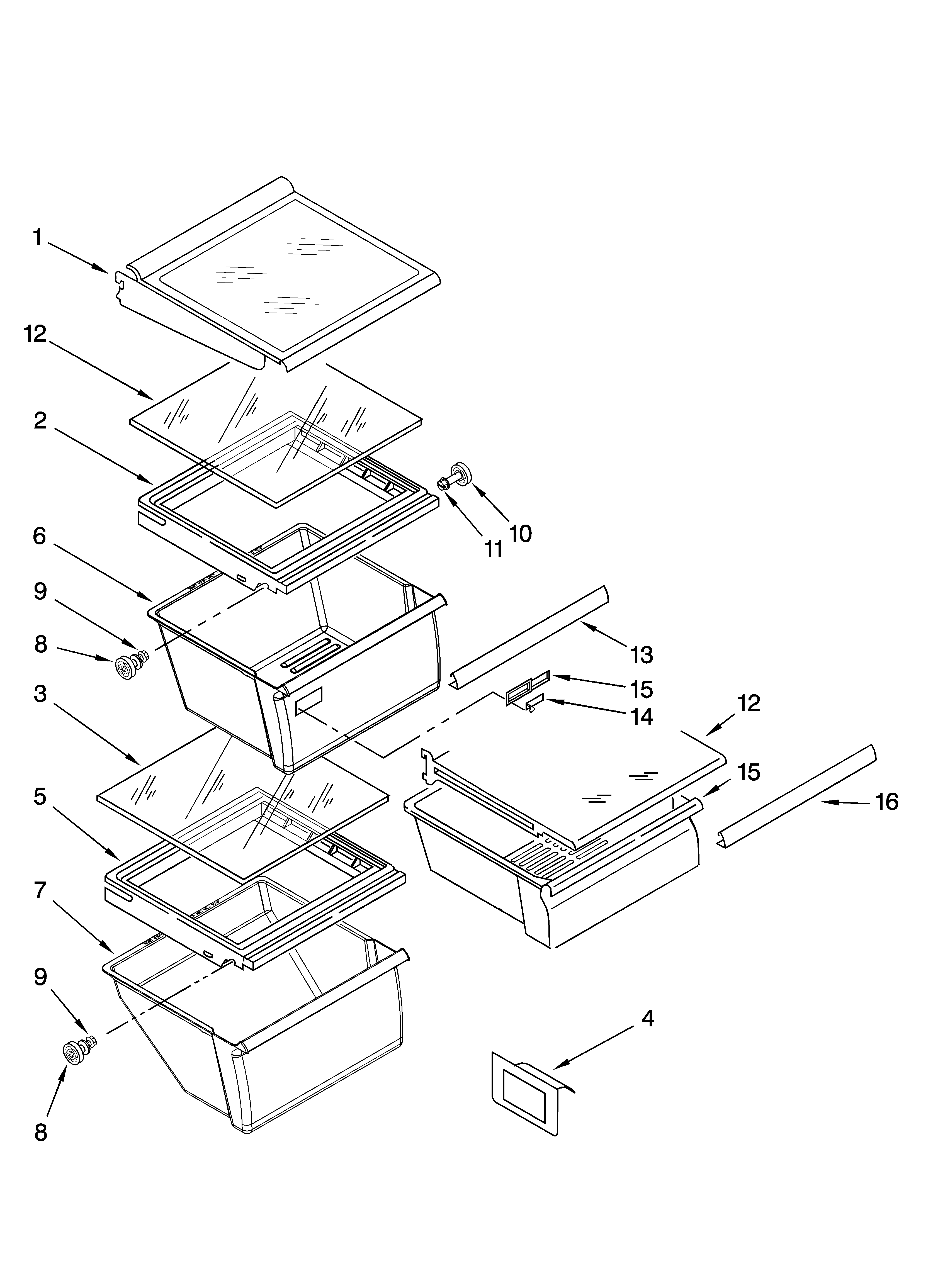 Refrigerator shelf parts