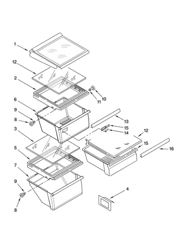 Refrigerator shelf parts
