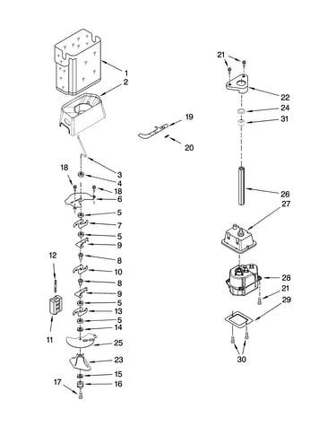 Motor and ice container parts