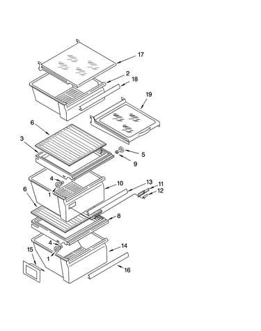 Refrigerator shelf parts
