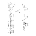 Whirlpool ED5PBAXVT01 motor and ice container parts diagram