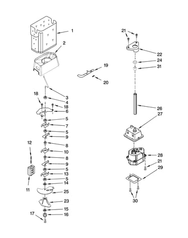 Motor and ice container parts