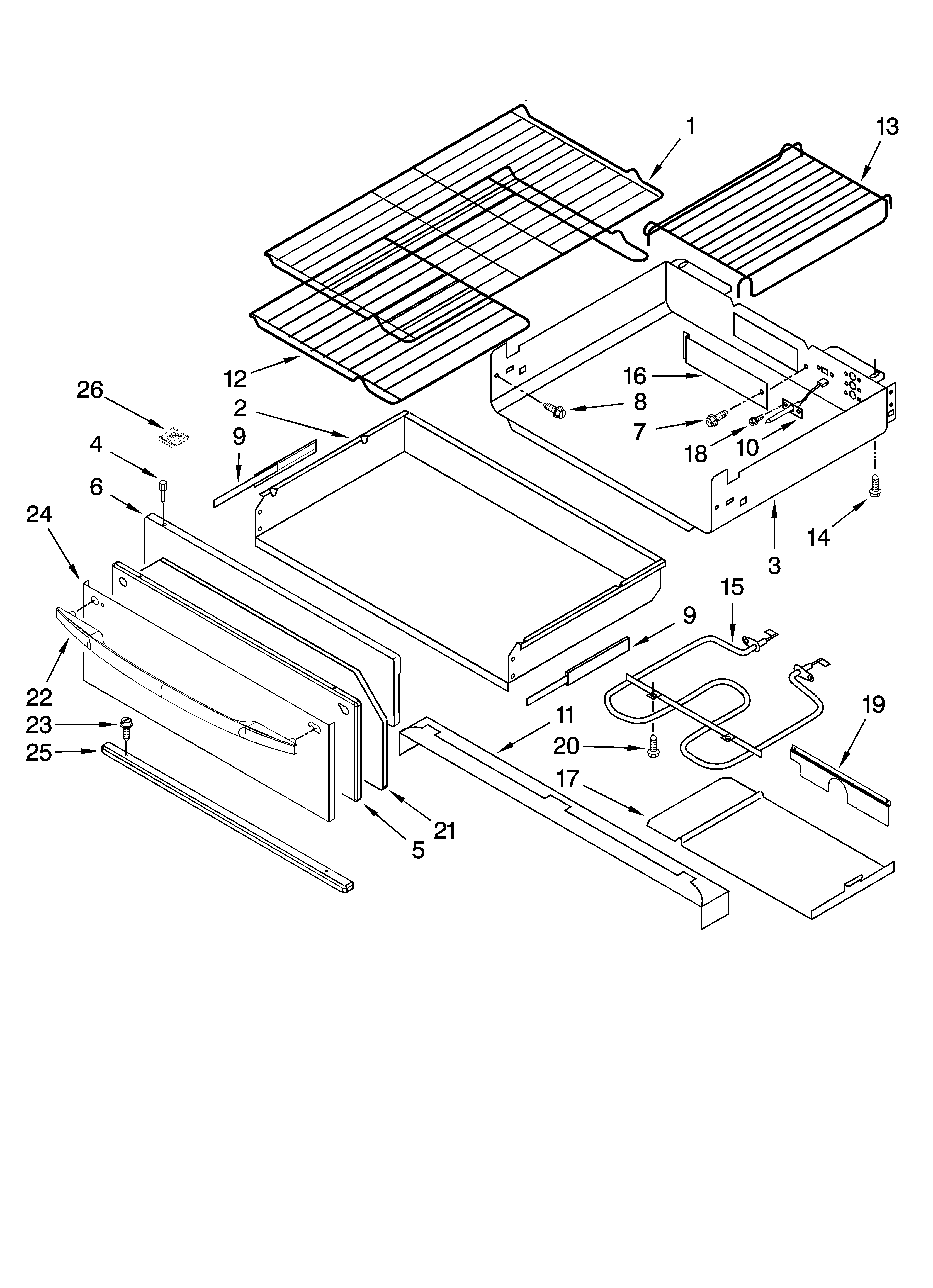 Drawer & broiler parts