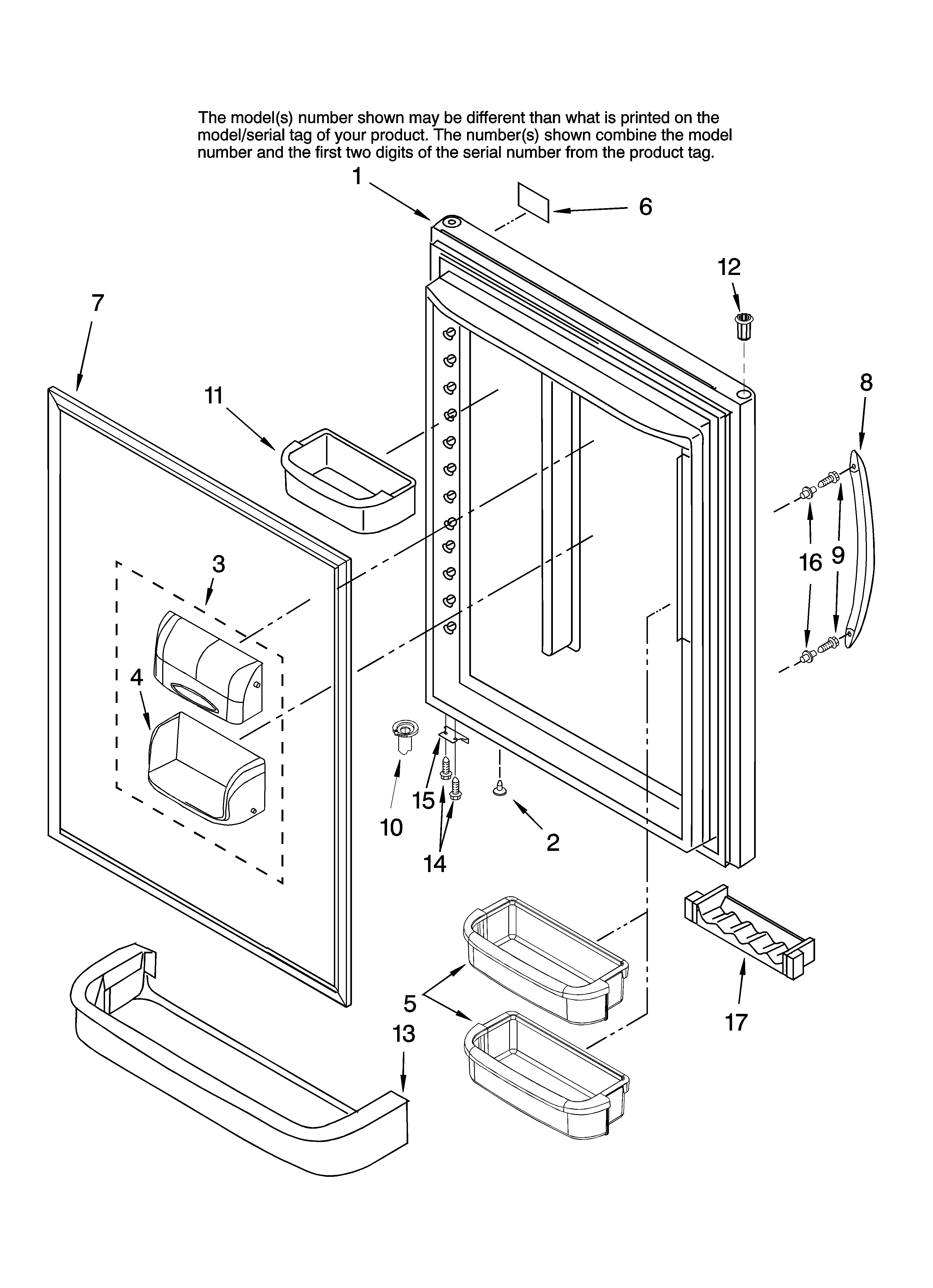Refrigerator door parts