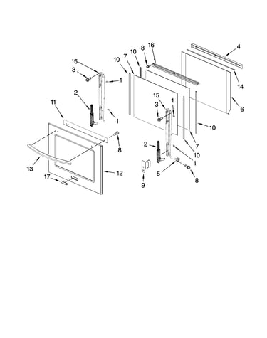 Oven door parts