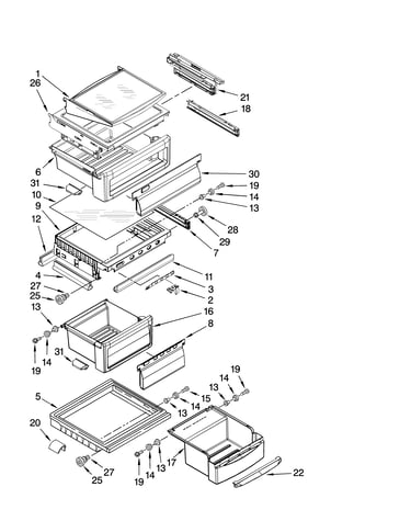 Refrigerator shelf parts