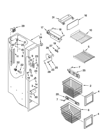 Freezer liner parts